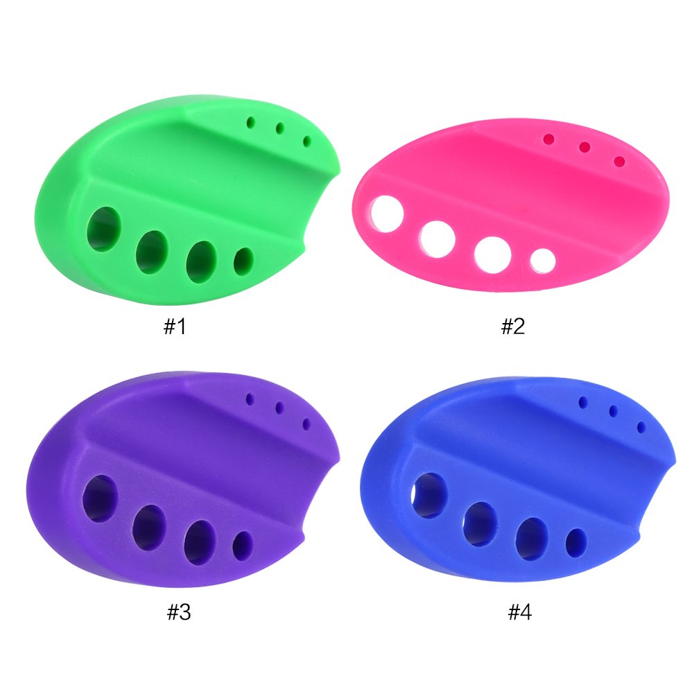 Microblading Tattoo Permanent Makeup Pigment Ink Cup Caps Holder - 4 Colors Oval (Violet) | Eyebrow & Lip Tattoo Supplies for Professional Artists