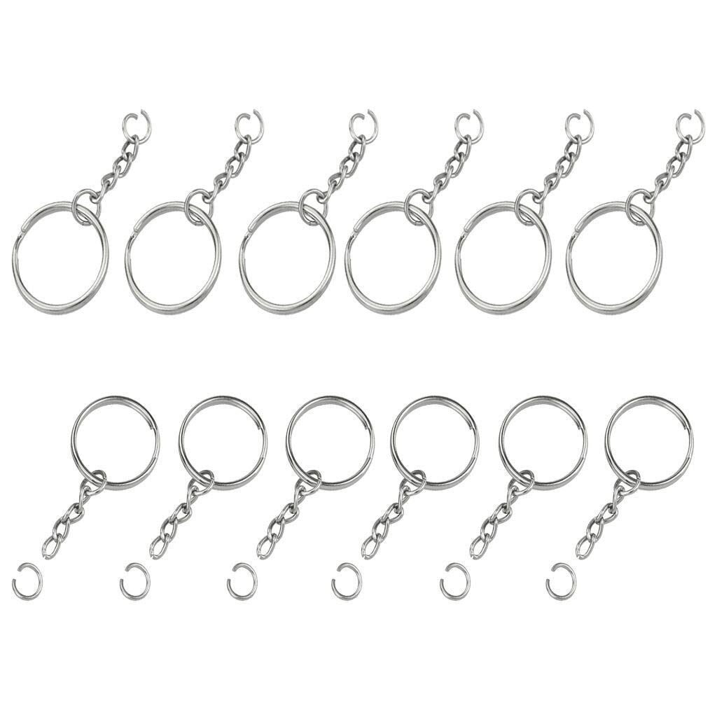 100pcs Metal Key Rings with Chain for Keys & Accessories