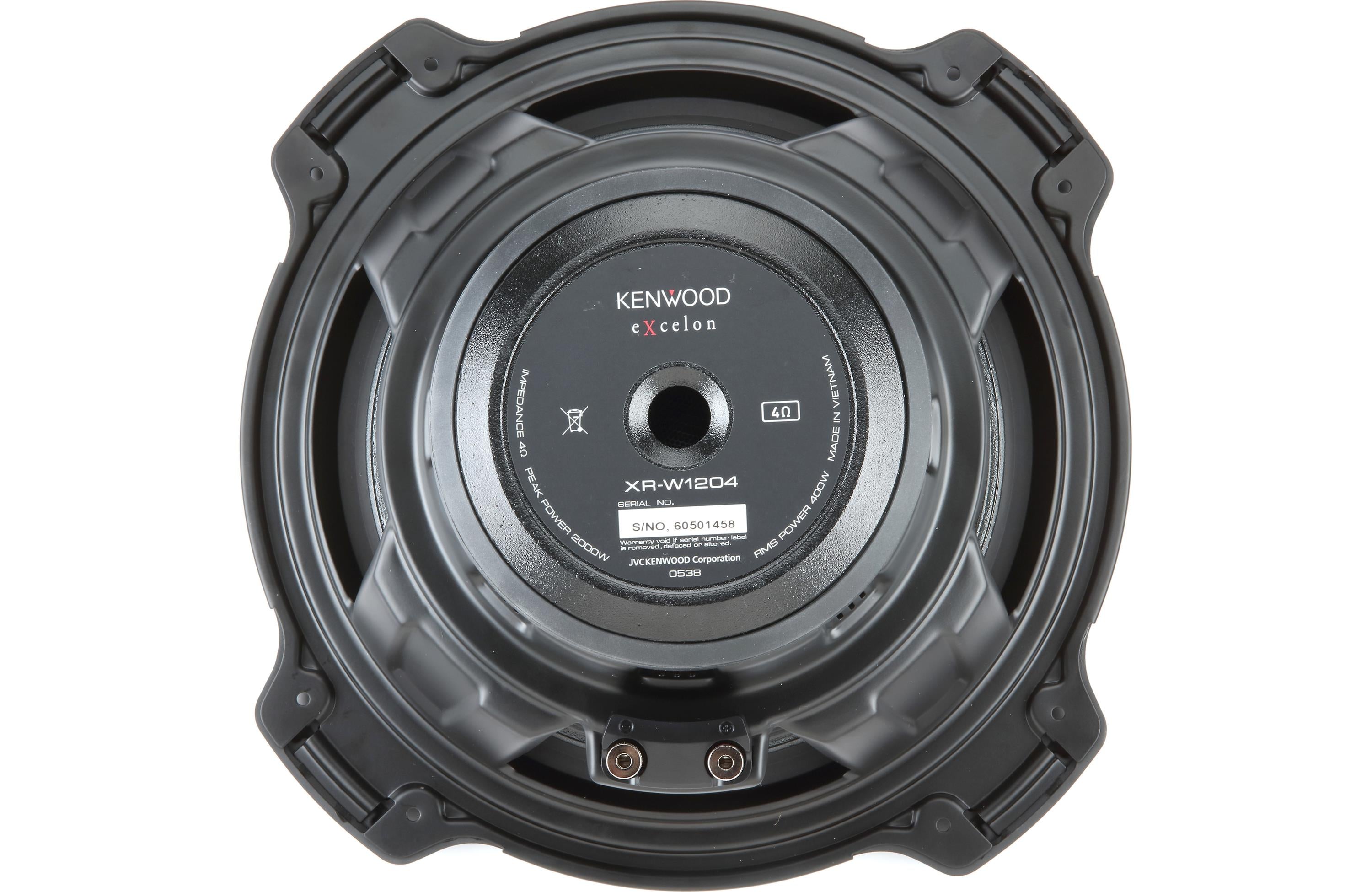 Kenwood Excelon XR W1204 12-Inch 4 Ohm Car Subwoofer - High Performance Bass for Car Audio Systems | Perfect for Trucks, SUVs and Custom Car Stereo Upgrades