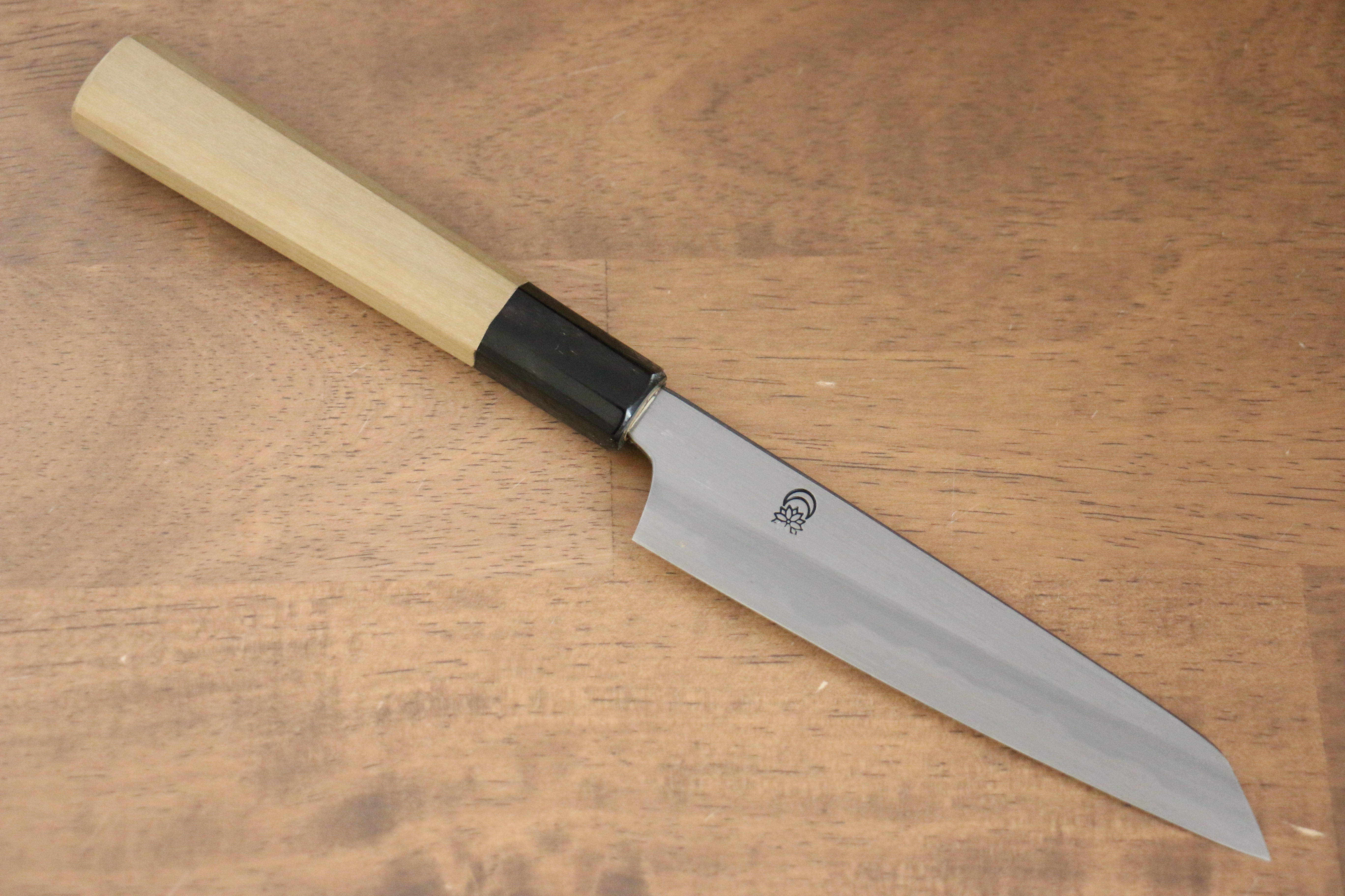 Premium Kikuzuki White Steel No.2 Kiritsuke Petty Knife 135mm - Japanese Utility Knife with Magnolia Wood Handle - Perfect for Sushi, Vegetables & Precision Cutting