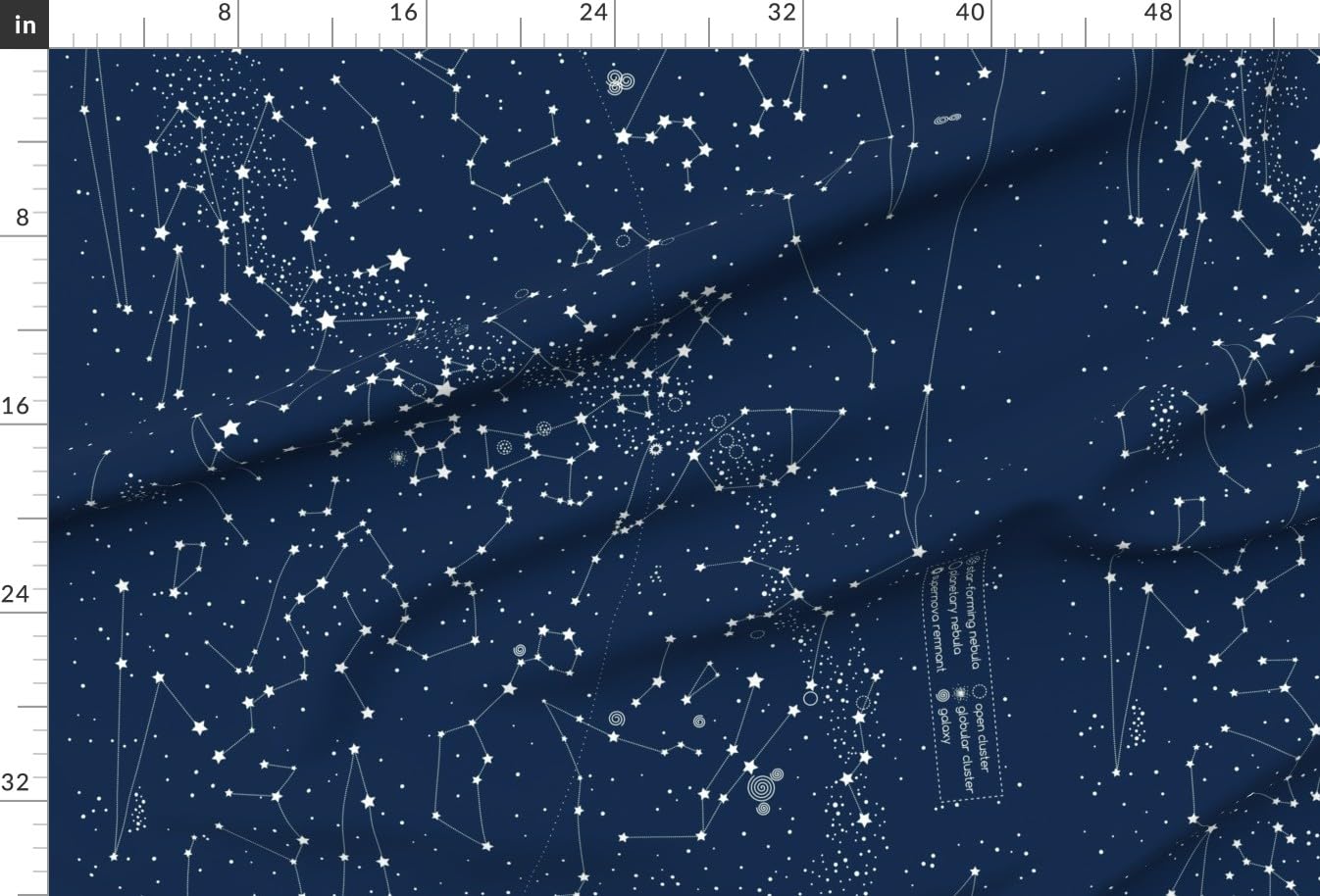 Star Map Dark Constellations Astronomy Printed Minky Fabric - Fat Quarter for Sewing Baby Blankets, Quilt Backing & Plush Projects - Perfect for Nursery Decor, Space-Themed Bedding & DIY Celestial Crafts