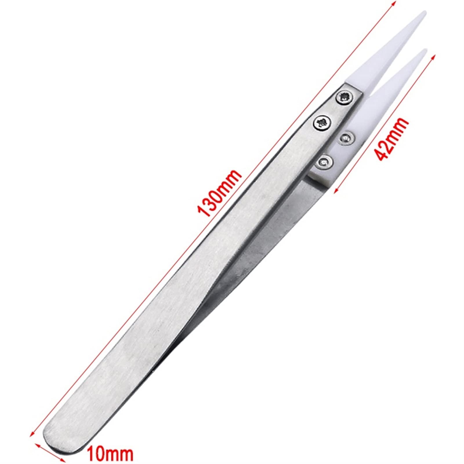 Professional Ceramic Hair Removal Tweezers - Heat Resistant & Non-Conductive Stainless Steel Body - Multi-Function Beauty Tool Kit for Eyebrow Shaping, Splinter Removal & Crafting (Silver01/Silver02) - Perfect for Home Salon, Travel & DIY Projects