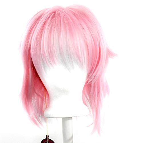 Touya - Cotton Candy Pink Visual Kei Shaggy Short Cut Wig with Long Bangs for Cosplay, Anime Conventions & J-Rock Fashion