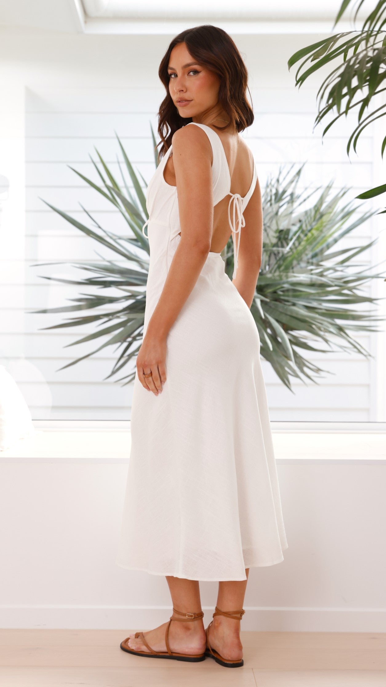 Lola Midi Dress - Elegant White Summer Dress for Women | Perfect for Beach Vacations, Date Nights & Brunch Outings