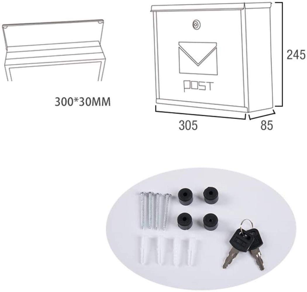 Outdoor Waterproof Stainless Steel Mailbox - Wall Mounted Villa Mailbox with Lock for Home, Garden & Office Use