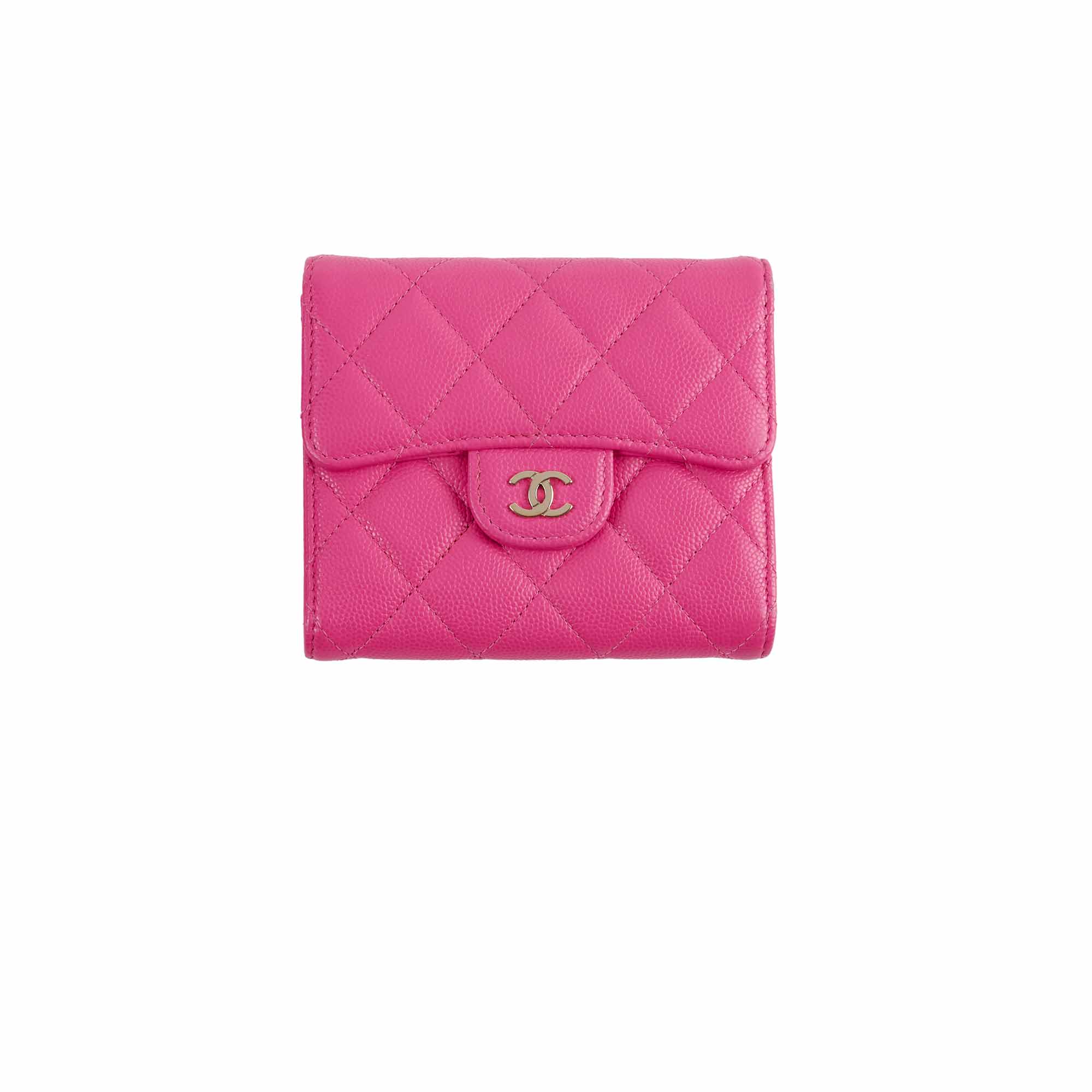 Chanel Quilted Caviar Leather Tri-Fold Wallet in Pink | Luxury Women's Wallet for Everyday Use & Special Occasions