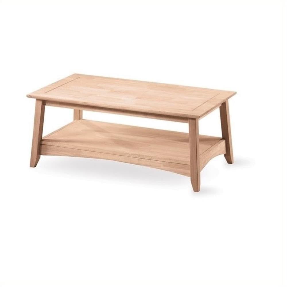 Pemberly Row Modern Rectangular Coffee Table - Solid Wood Living Room Furniture for Home Decor, Sofa Table, and Lounge Use
