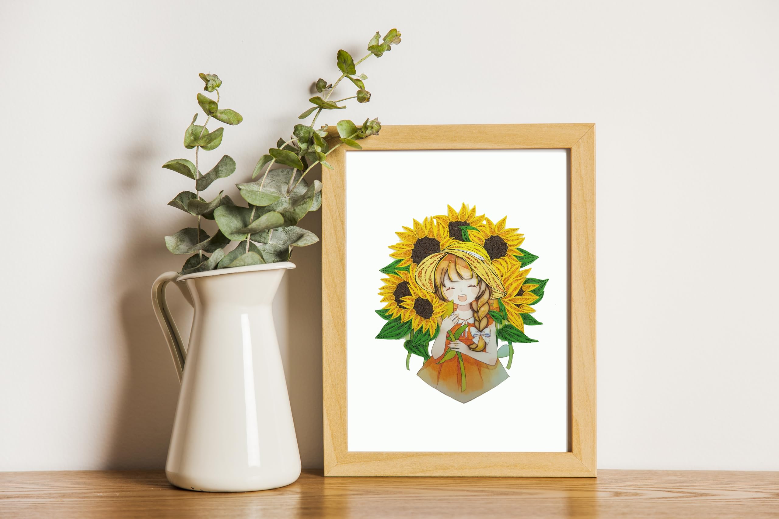 Handmade Quilling Floral Birthday Card - Sunflower Themed Birth Month Flower Card for Mom, Anniversary, Baby Shower & Special Occasions | 12 Months of Year Flower Collection | Perfect Gift for Women, Mothers & Loved Ones | Home & Office Decor