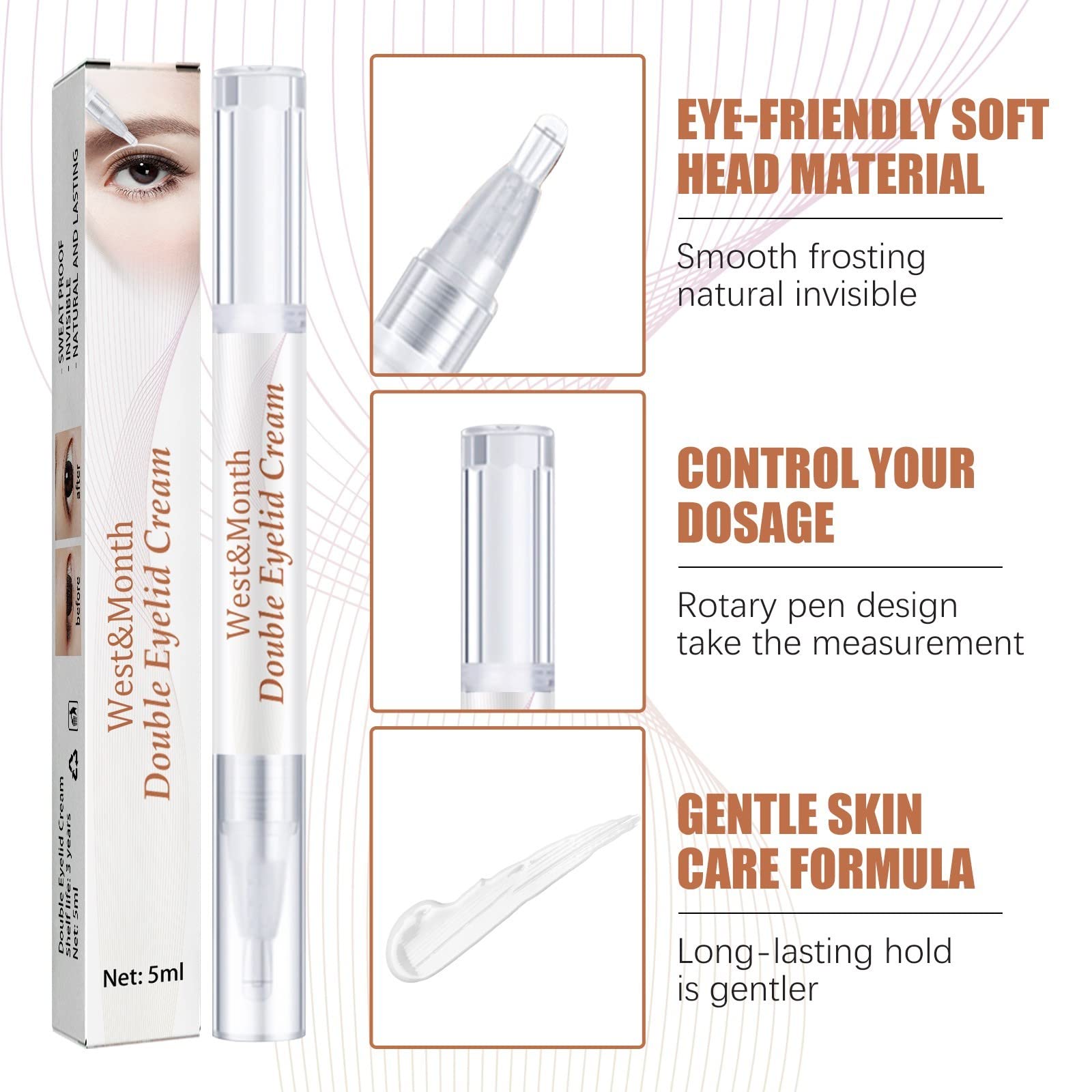 Dean Koontz The Eyes of Darkness 1981 Novel | Invisible Double Eyelid Glue & Styling Cream Stick | Long-Lasting Eyelid Tape & Serum | Eye Makeup Gifts for Women & Grandma | Perfect for Asian Beauty Routine & Special Occasions