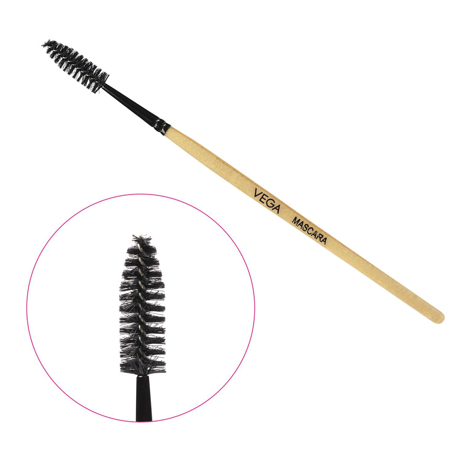 VEGA Mascara Brush - Waterproof & Smudge-Proof Brown Eyelash Brush for Natural Volume & Length - Perfect for Daily Makeup, Party & Special Occasions