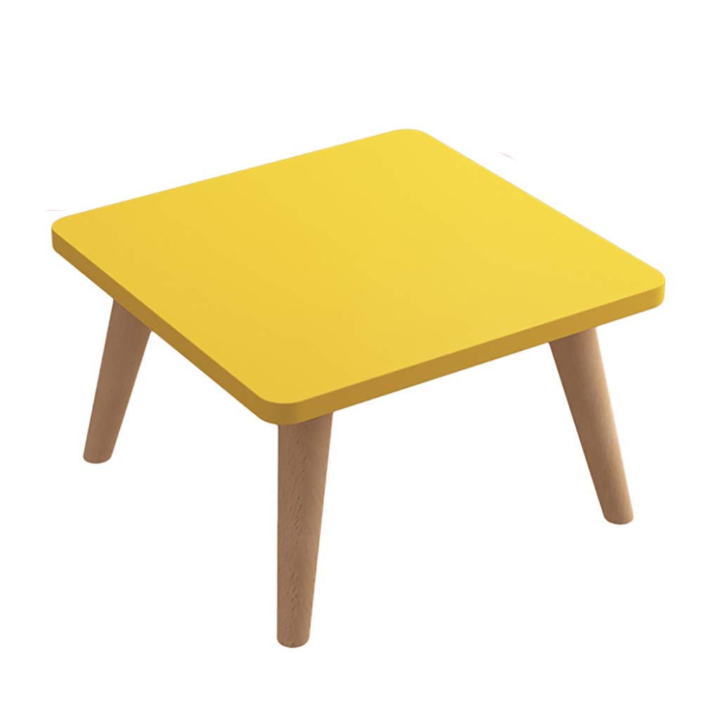 Nordic Solid Wood Coffee Table - 40x40x33cm Small Apartment Square Low Table with Sturdy Legs, Modern Simple Design for Living Room, Bedside, Sofa Side or Home Office | Perfect for Coffee, Books, Laptop & Decor