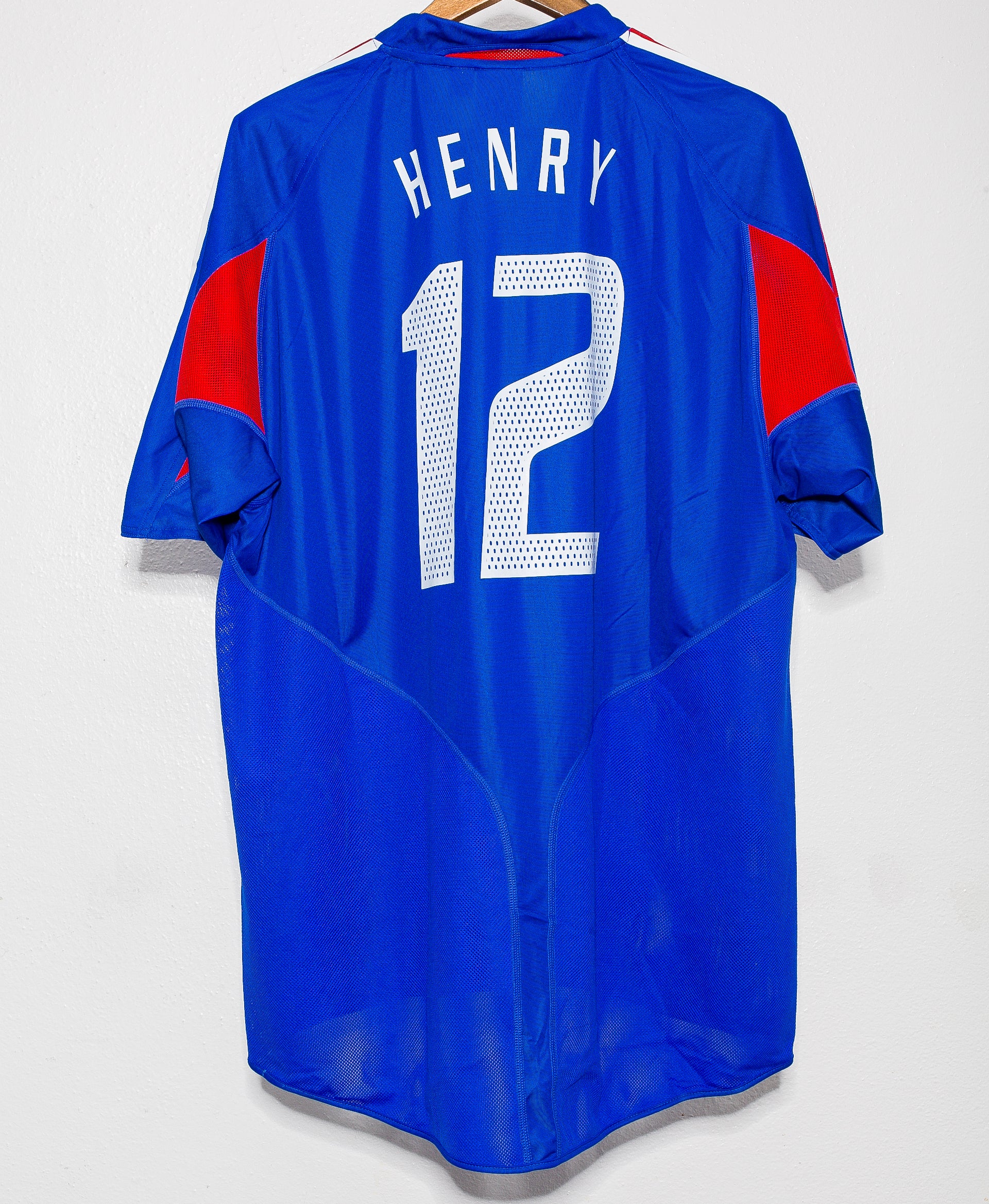 2004 France Home Soccer Jersey #12 Thierry Henry Size XL - Vintage Football Shirt for Fans & Collectors - Perfect for Matches, Gifts & Memorabilia