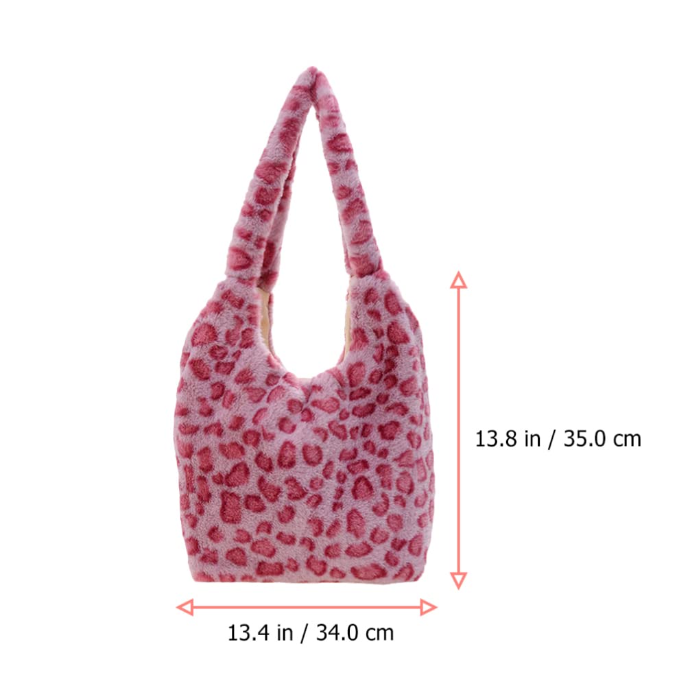 VALICLUD Aesthetic Cute Floral Fuzzy Tote Bag - Plush Soft Shoulder Handbag for Women & Girls | Large Capacity Purse for Shopping, Beach, Work & Daily Use