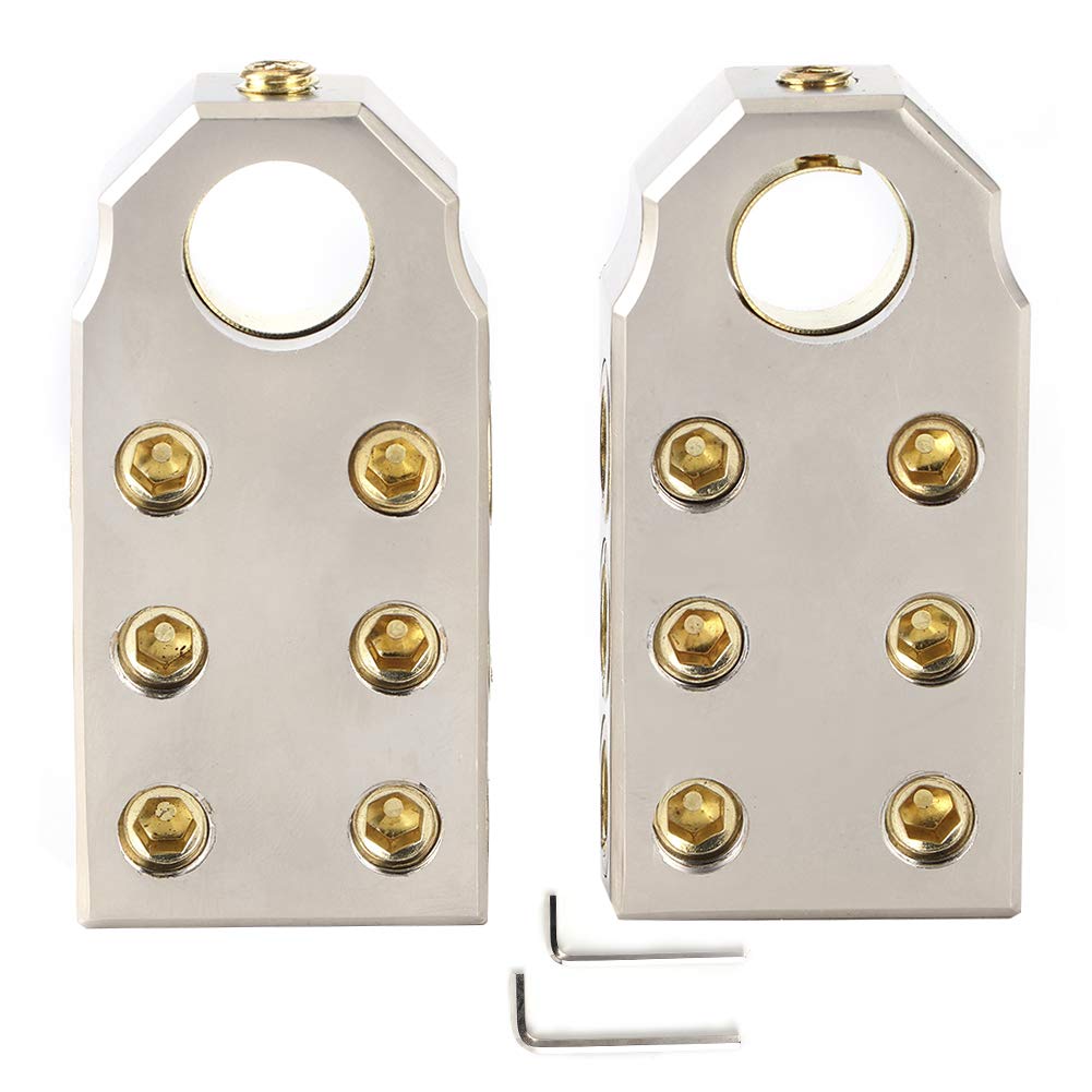Auto Battery Terminal Connectors Kit - Positive/Negative Clamps with M8/M10 Wrench for Car Maintenance