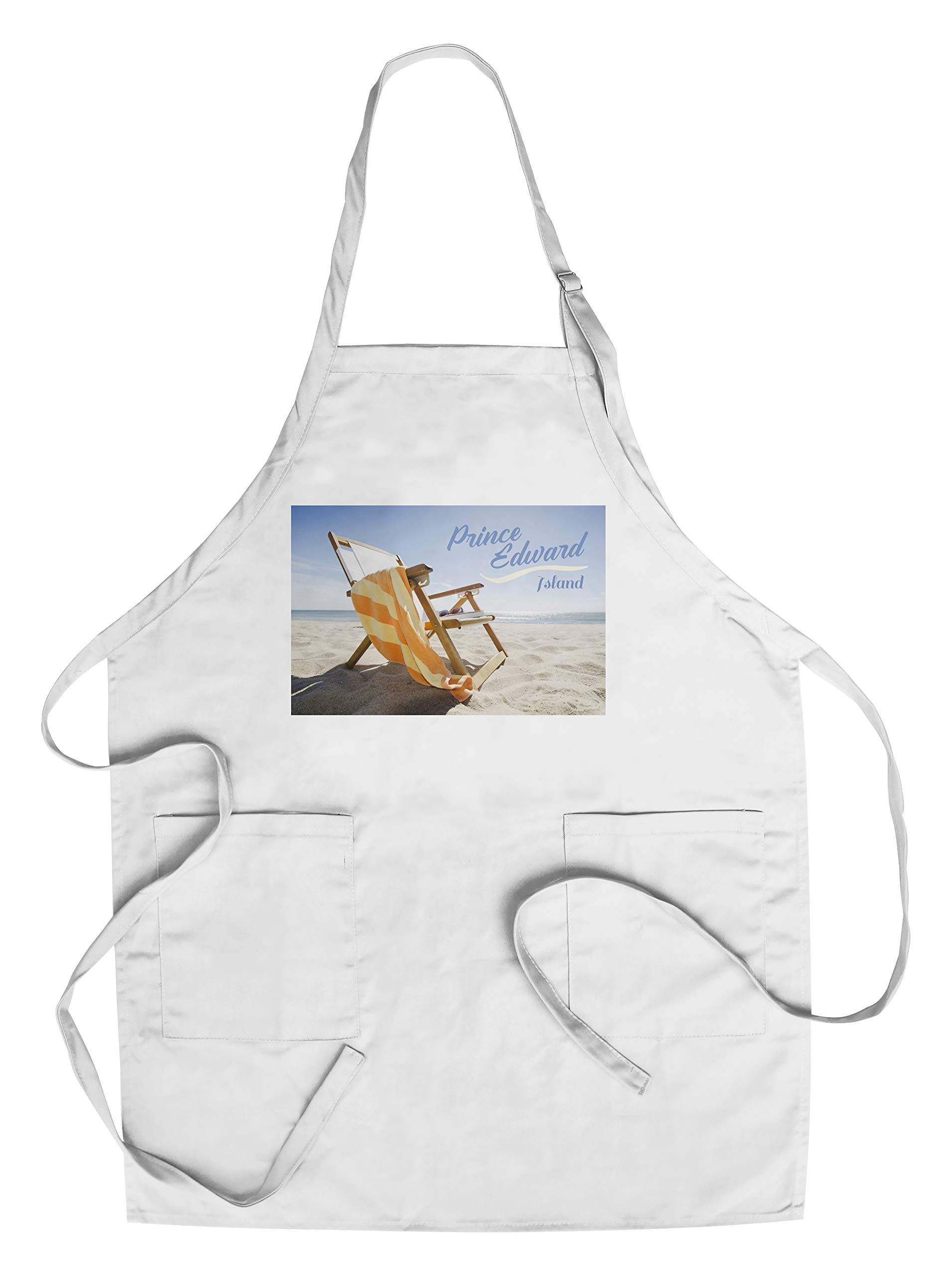 Canada Prince Edward Island Folding Beach Chair - Cotton Canvas Apron with Pockets for Cooking, Baking & Grilling - Unisex Outdoor & Kitchen Use for Picnics, BBQs & Beach Days