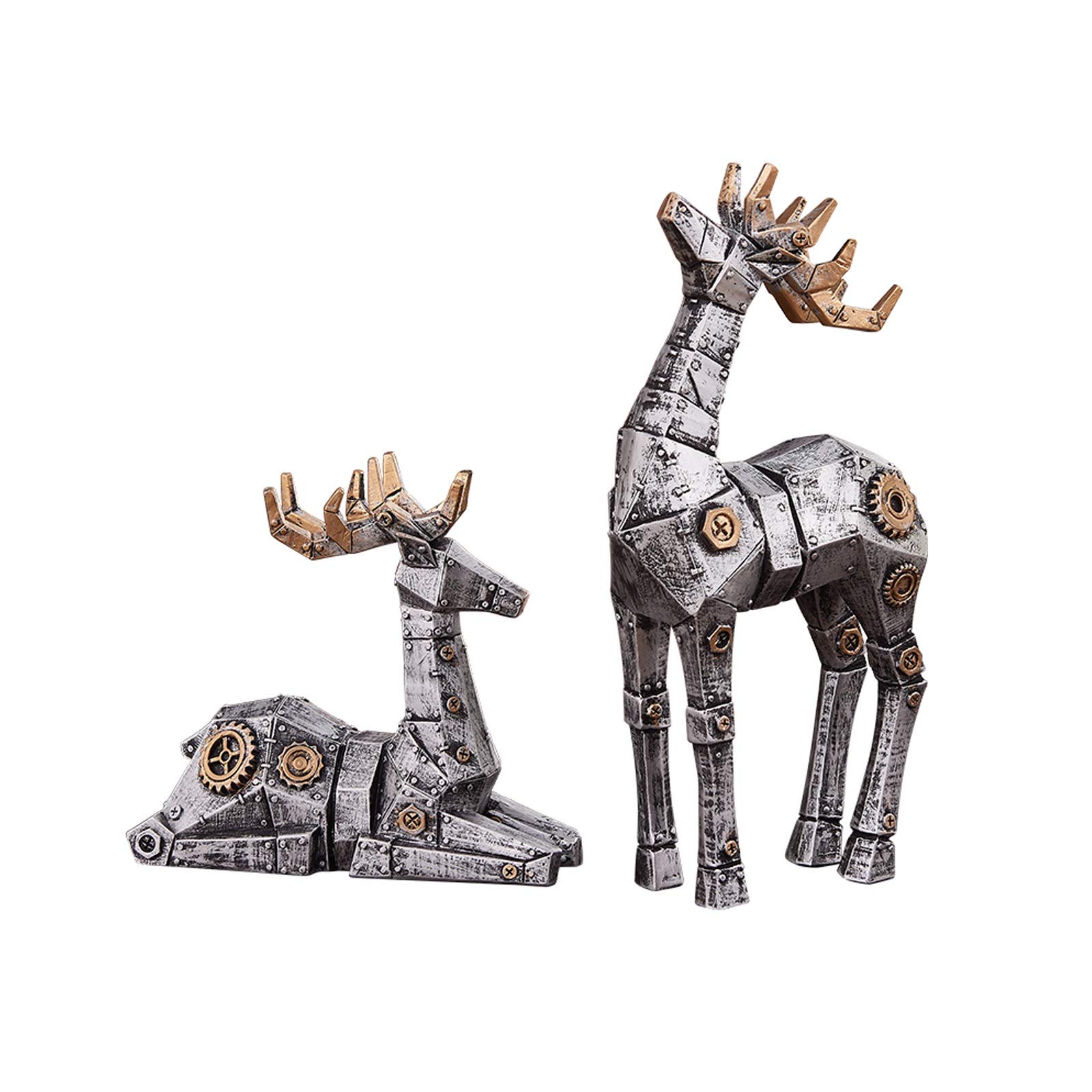 Vintage Deer Sculpture Decor - Minimalist Retro Deer Statue for Home, Living Room, Wine Cabinet & Entryway - Modern Creative Decorative Accessories Collection (Color: C) | Perfect for Farmhouse, Boho & Scandinavian Interior Design Styles