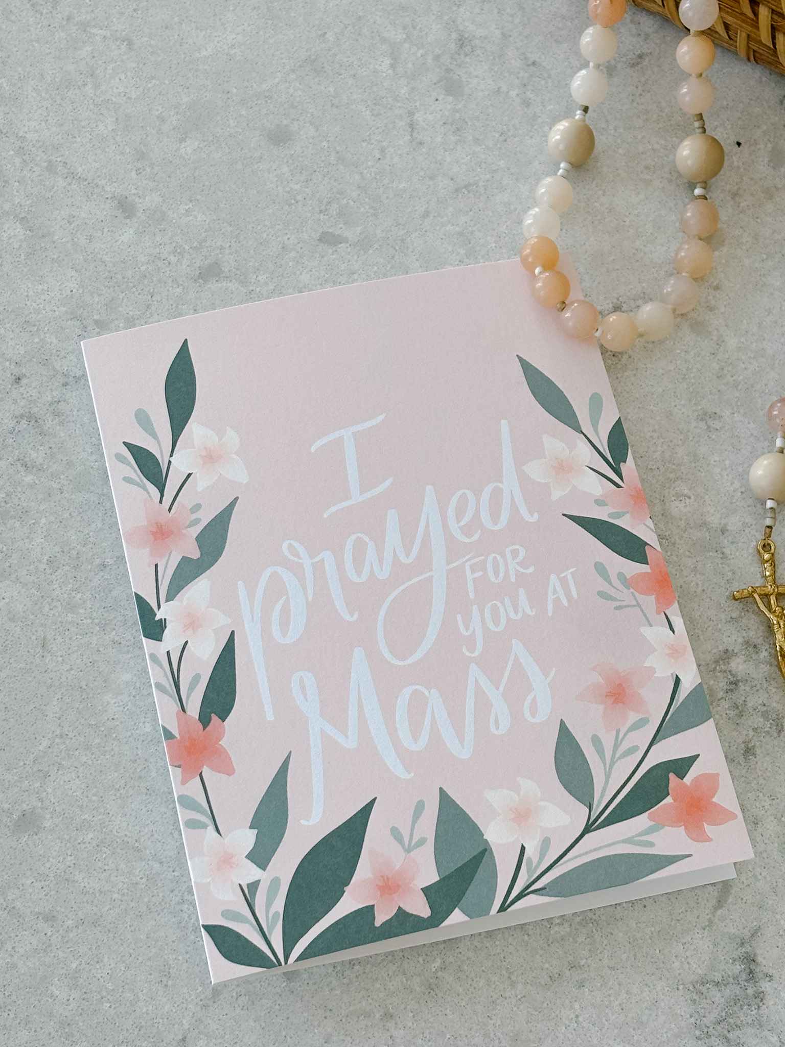 I Prayed for You at Mass Greeting Card - Religious Sympathy & Encouragement Card for Church, Prayer Groups, and Spiritual Support