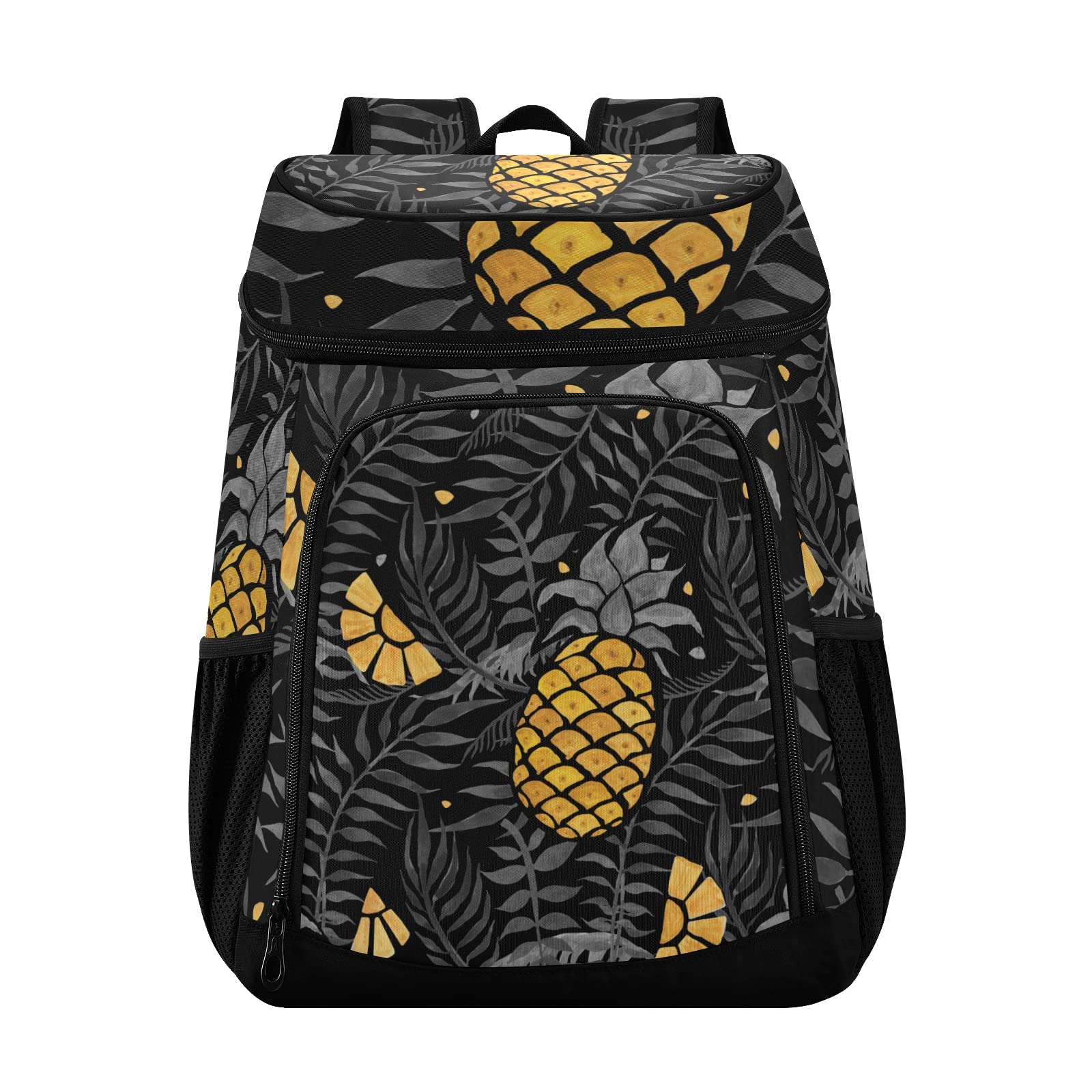 Insulated Pineapple Cooler Backpack - Leak Proof & Waterproof Beach Bag for 30 Cans, Lightweight Soft Lunch Cooler for Picnic, Hiking, Camping - Perfect for Outdoor Adventures (Men & Women)