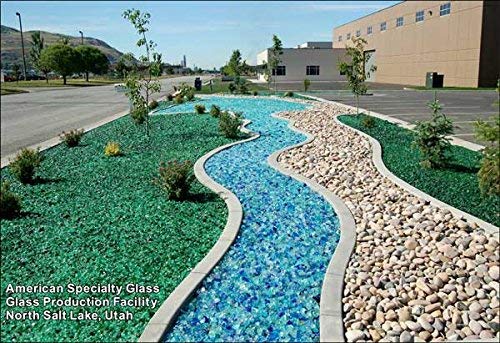Premium Turquoise Landscape Glass Pebbles - 50 lbs Bulk for Garden Decor, Pathways & Aquariums | Large Decorative Stones for Outdoor & Indoor Landscaping