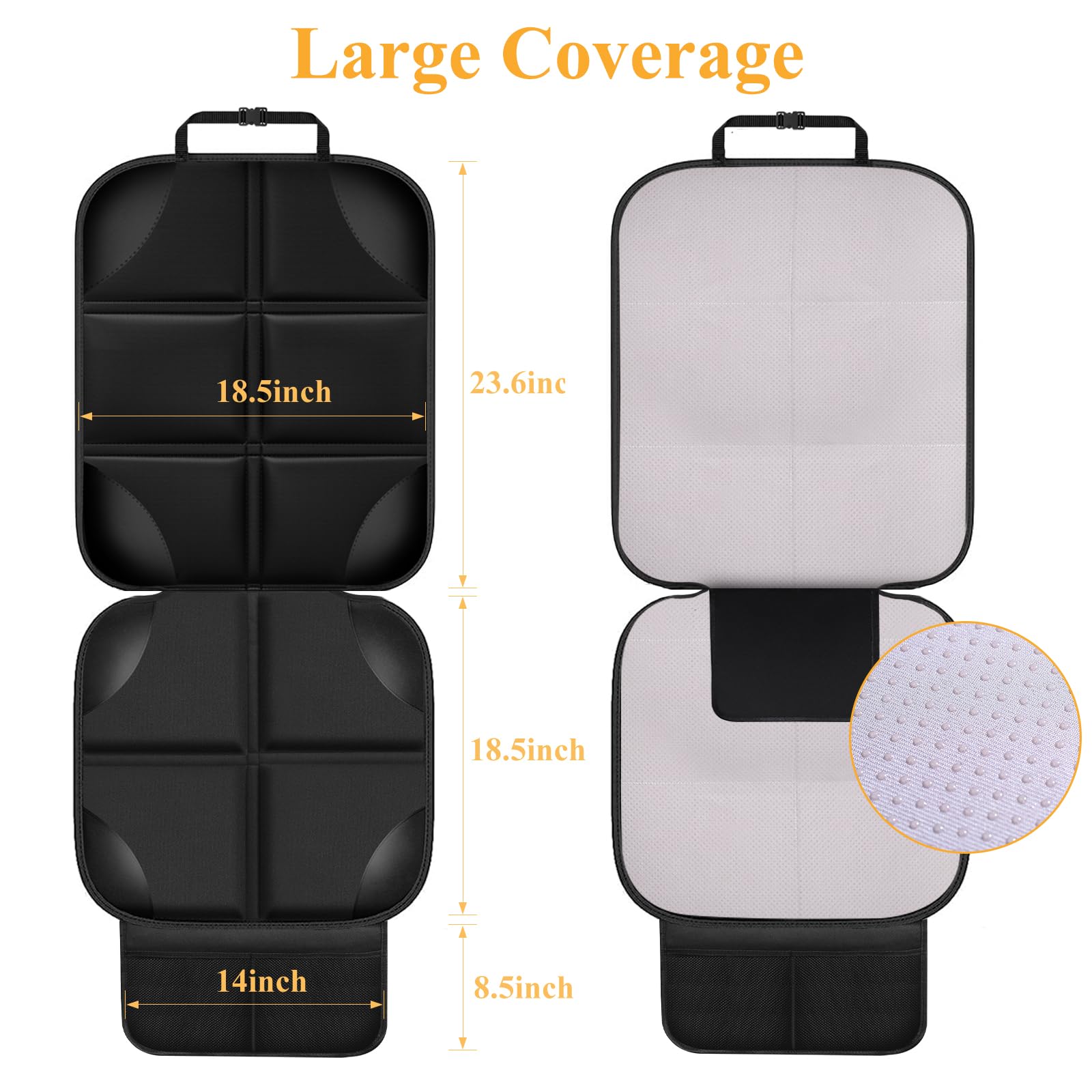 Premium Car Seat Protector for Baby - Thick Padding & Non-Slip Backing to Prevent Dents in Vehicles - Ideal for Sedans, SUVs, and Trucks - Perfect for Family Travel and Child Safety
