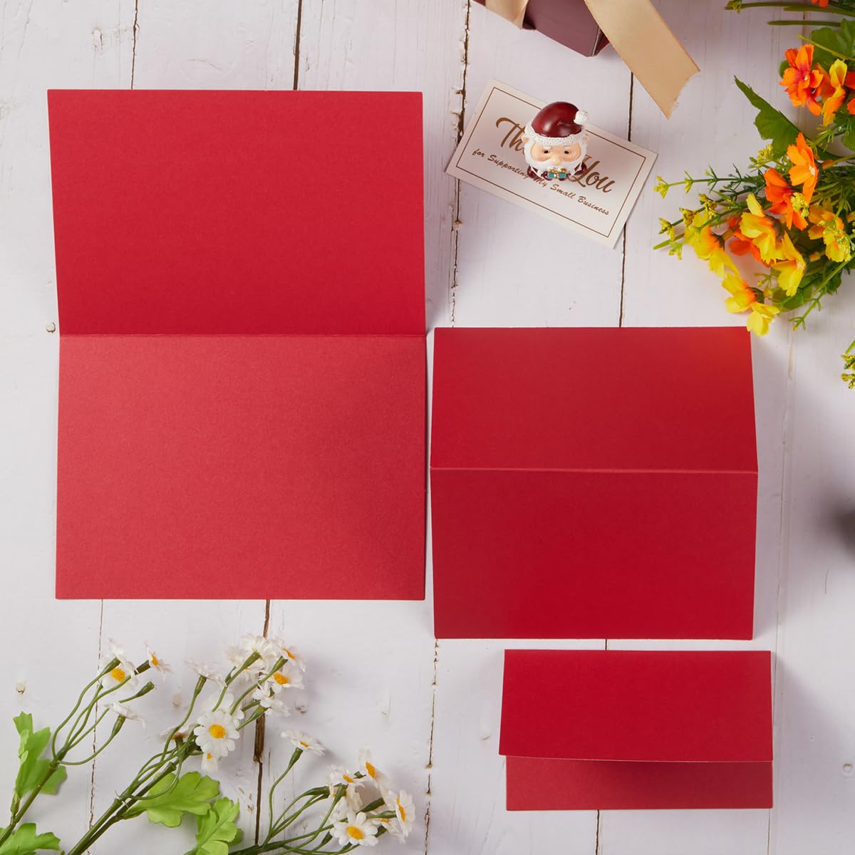 50 Pack 5x7 Shiny Blank Christmas Greeting Cards - Premium Folded Cardstock for DIY Holiday Cards, Invitations, and Festive Greetings (3x5 Size Included) - Perfect for Christmas Crafts, Party Invites, and Seasonal Wishes