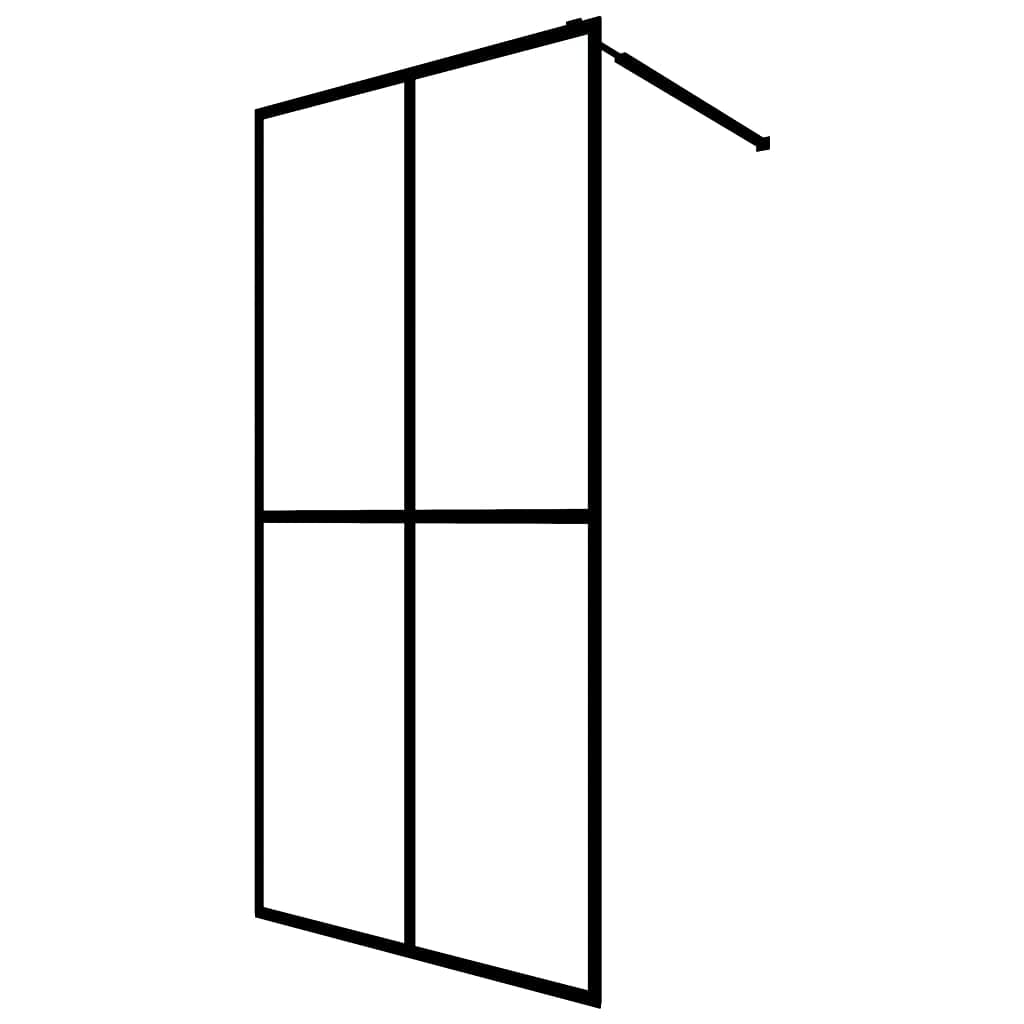 Frosted Tempered Glass Walk-in Shower Screen with Adjustable Profile & Stainless Steel Bar - 38.6
