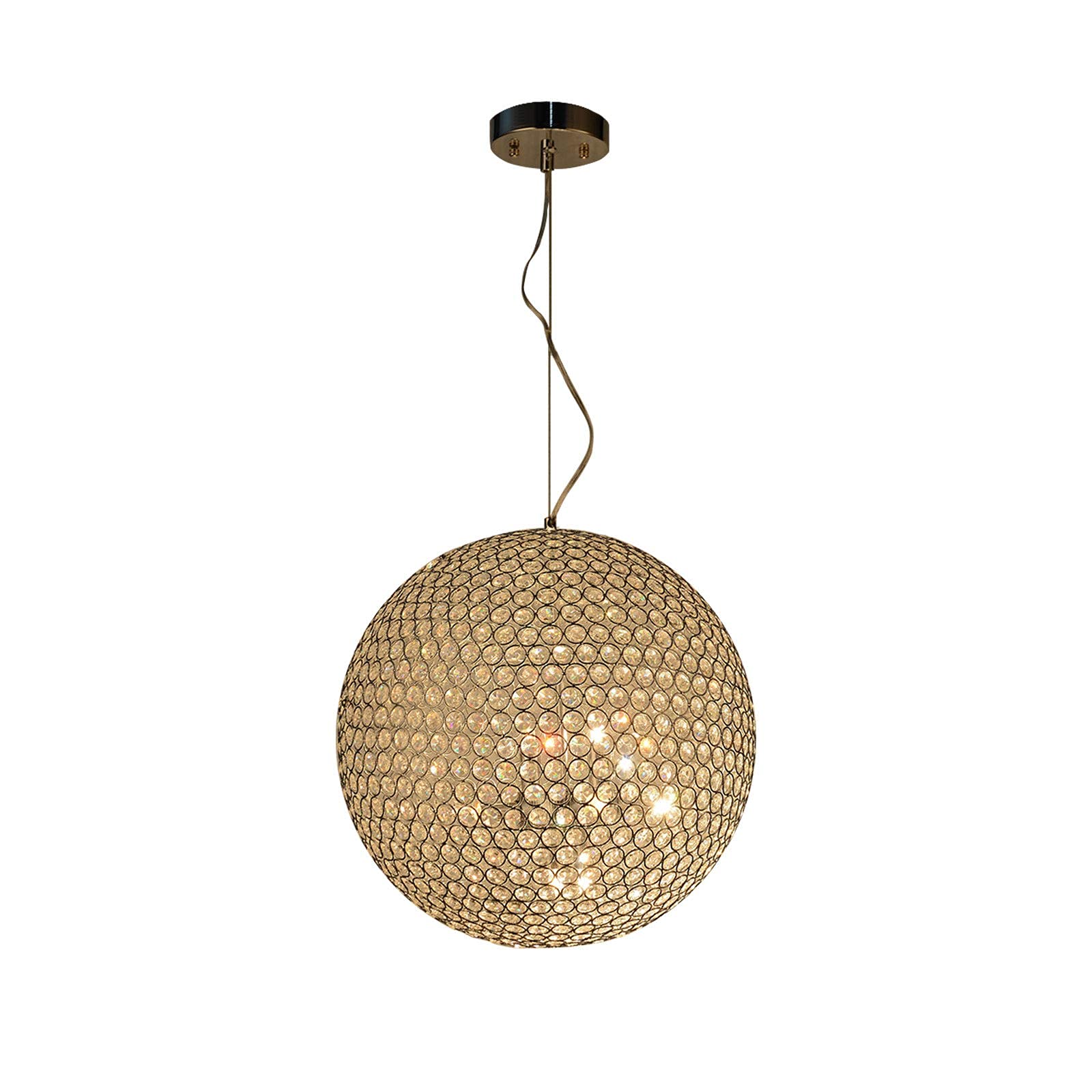 Crystal Pendant Chandelier Lighting - LED Ceiling Light Fixture for Dining Room, Bedroom, Living Room & Bathroom | Modern TFCFL Hanging Lamp for Home Decor