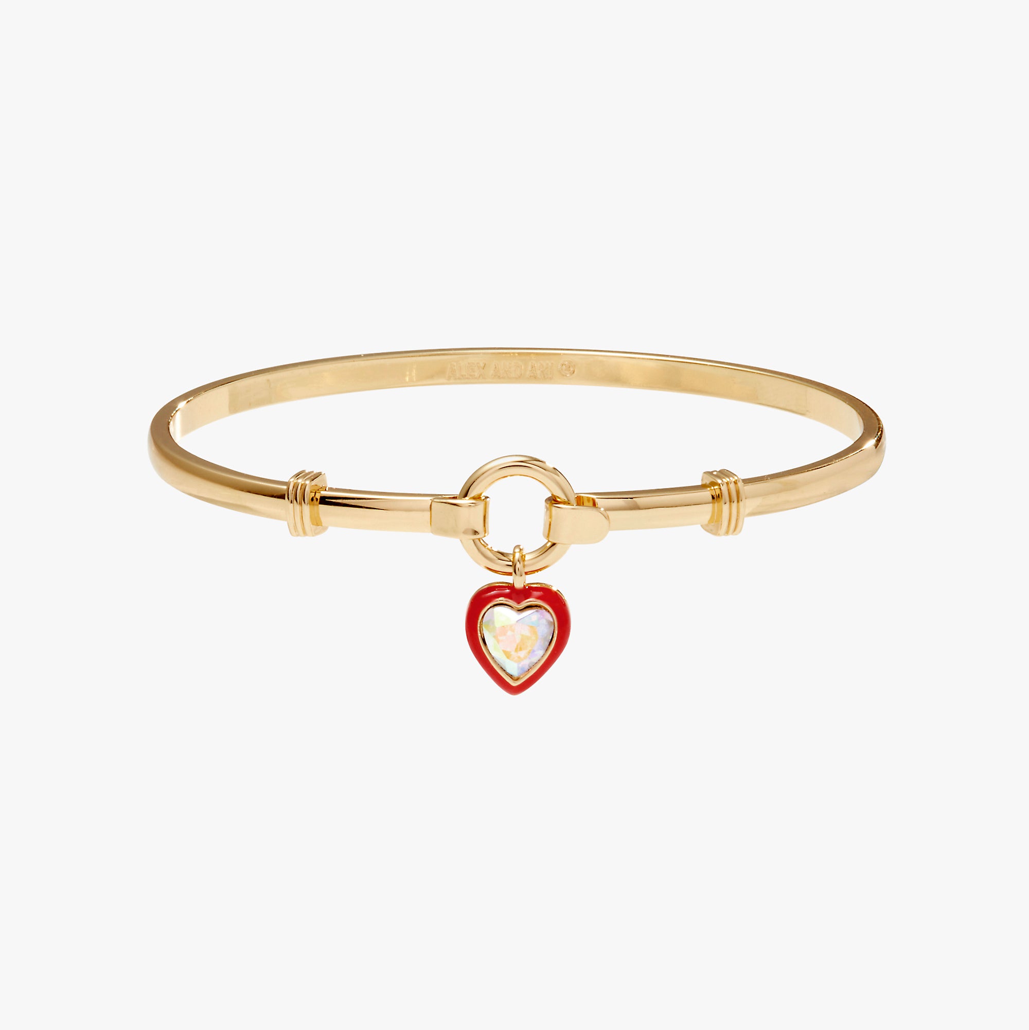 Sparkling Crystal Heart Clip Bangle Bracelet for Women - Elegant Adjustable Fashion Jewelry Gift for Valentine's Day, Anniversary & Special Occasions
