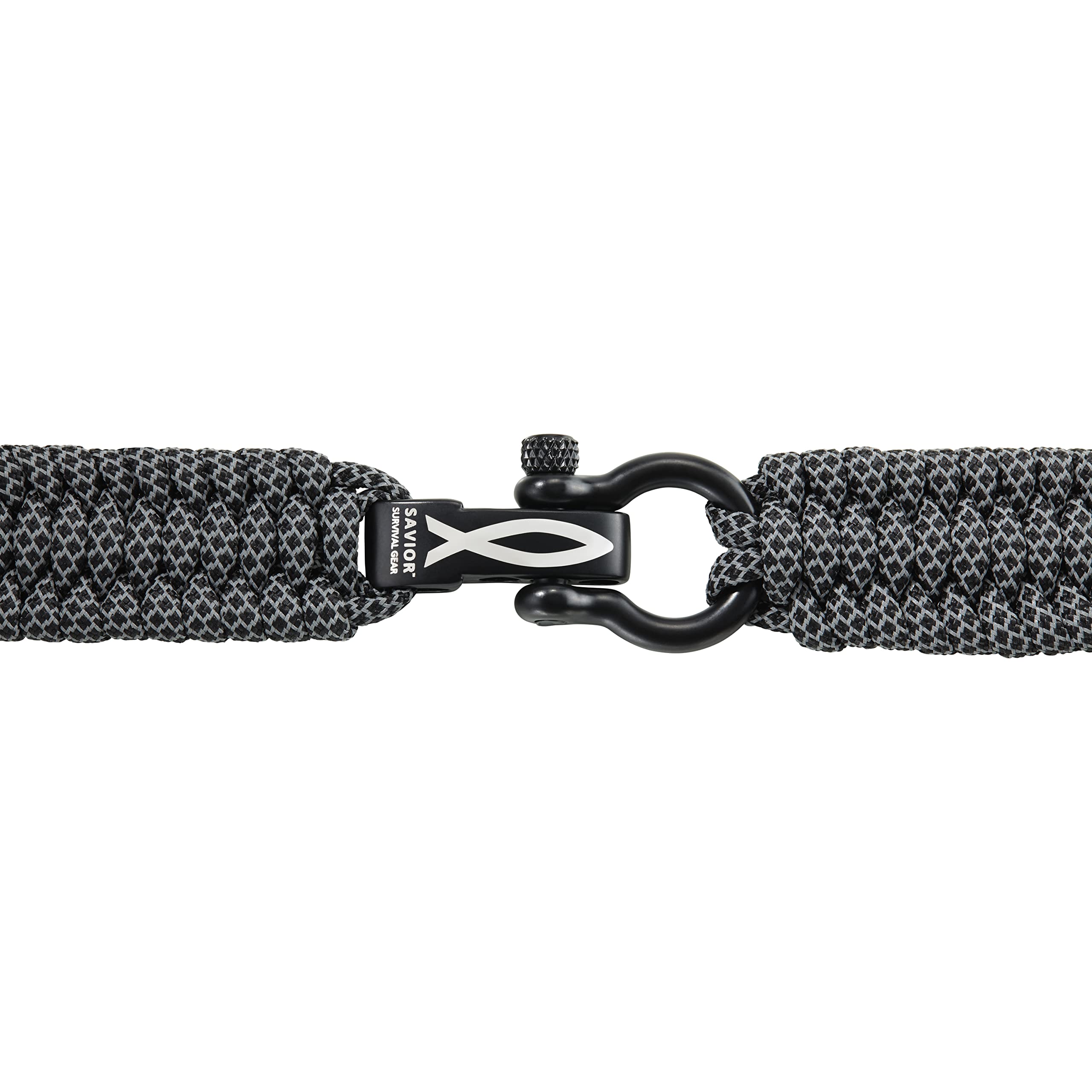 Survival Paracord Watch Band for Apple Watch Series 42mm 44mm 45mm 49mm - 550 Paracord & Stainless Steel Shackle - Compatible with iWatch Bands for Men & Women (Black Reflective, Large) - Perfect for Outdoor Adventures, Hiking, Camping & Emergency Situations