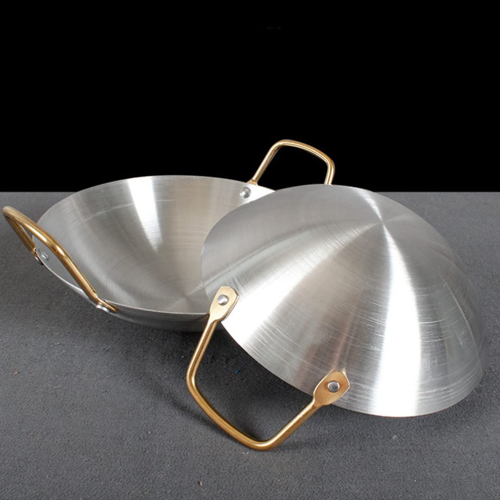 Homoyoyo Stainless Steel Amphora Cookware Set - Thickened Griddle, Hot Pot, Wok & Sauté Pan for Stir-Frying - Outdoor/Indoor Stove Compatible - Perfect for Camping, Home Cooking & Asian Cuisine