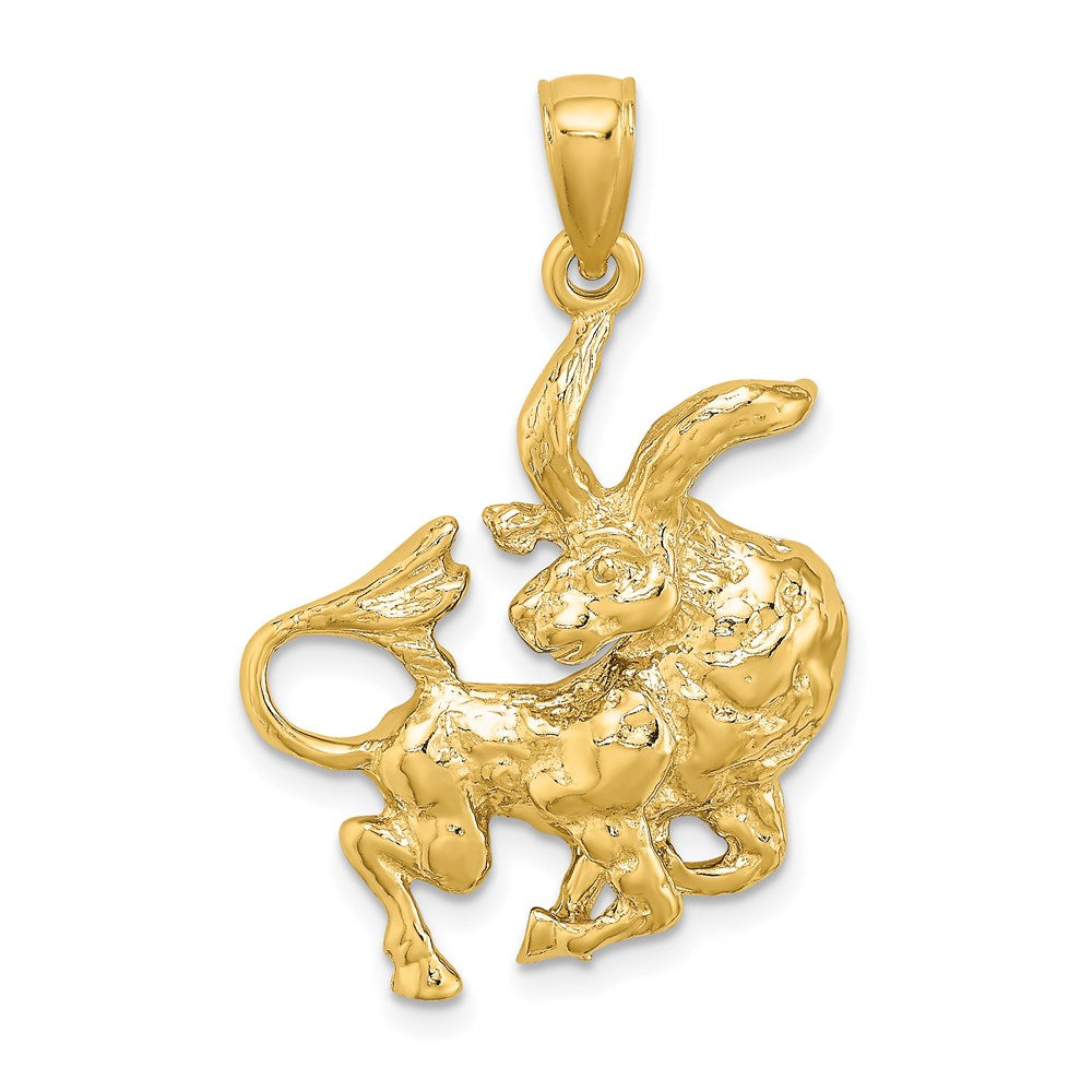Gold Large Taurus Bull Zodiac Charm Pendant - Model C3168 for Jewelry Making, Gift Giving & Zodiac Collections