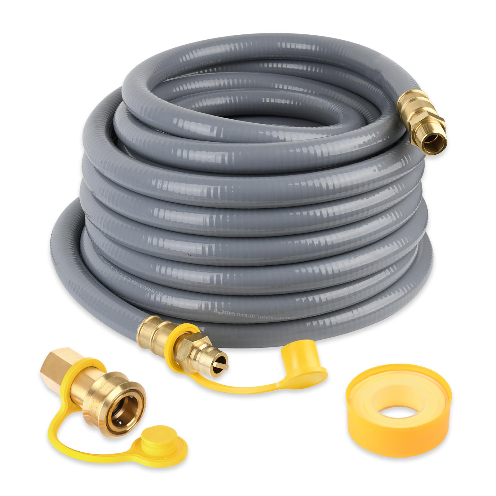 3/4 Inch Natural Gas Hose for Generator 30FT - CSA Certified Flexible Gas Line with Quick Connect Fittings - Compatible with Heaters, Grills, NG Generator Conversion - Perfect for Outdoor, RV, Camping & Emergency Power Use
