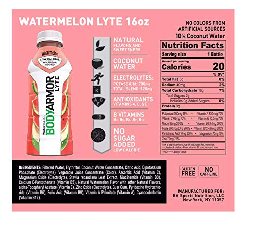 BODYARMOR Lyte Sports Drink Variety Pack - 20 Bottles (16 oz Each, 4 Flavors) | Hydration for Athletes, Gym, Workouts & Outdoor Activities