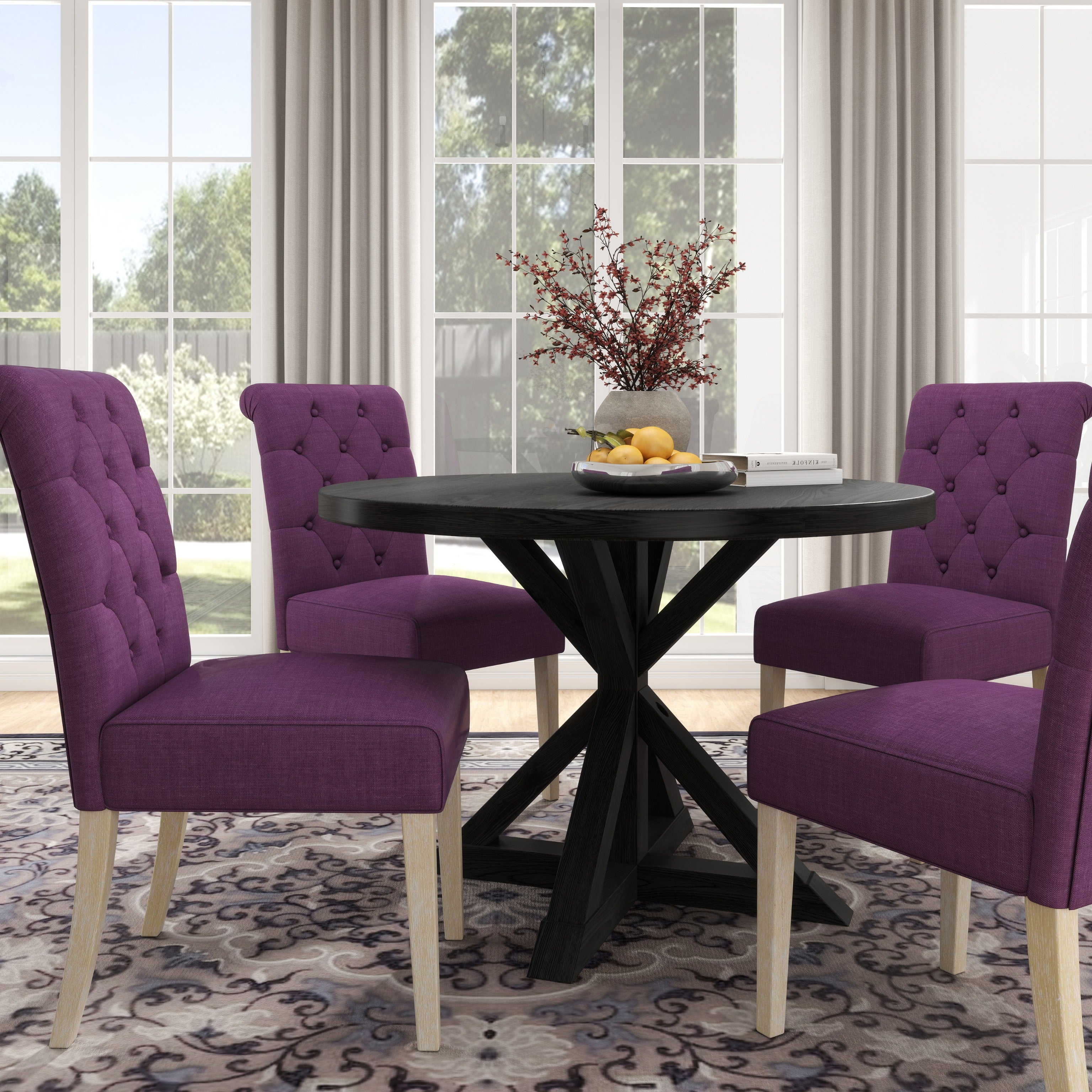 Roundhill Furniture Banff 5-Piece Dining Set - 42