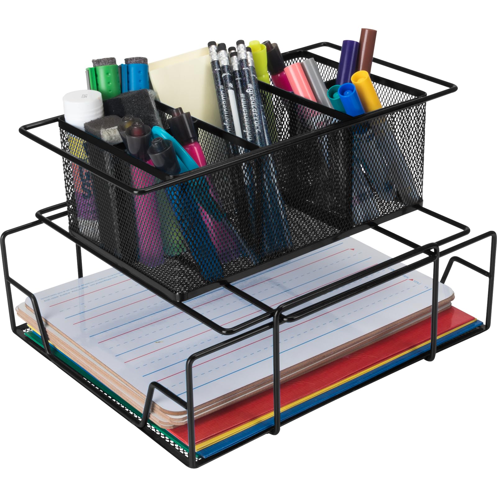 Really Good Stuff Group Materials Caddy - Black Classroom Organization Storage for Markers, Pencils & School Supplies | Perfect for Teachers & Homeschooling