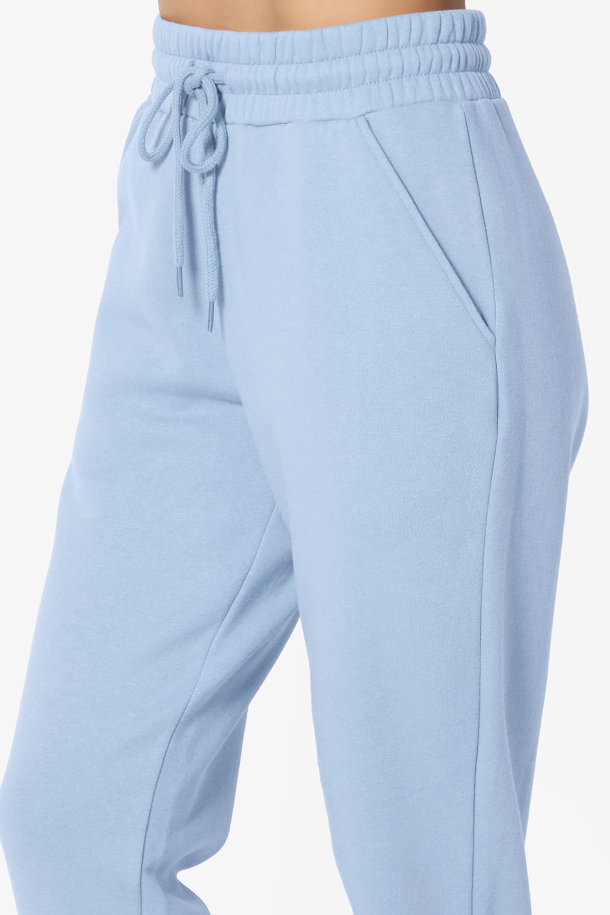 TheMogan Active Lounge Comfy Cotton Blend Drawstring Waist Jogger Sweat Pants for Women - Soft Casual Workout Yoga Pants with Pockets - Perfect for Home, Gym, Running & Travel