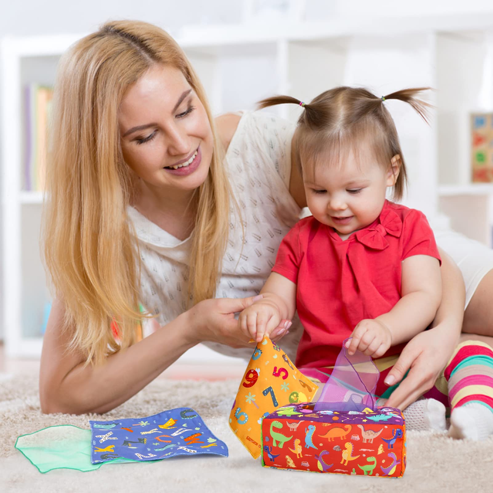 Magic Tissue Box Toy for Babies 6-12 Months - Montessori Sensory Learning Toy for Toddlers Playtime