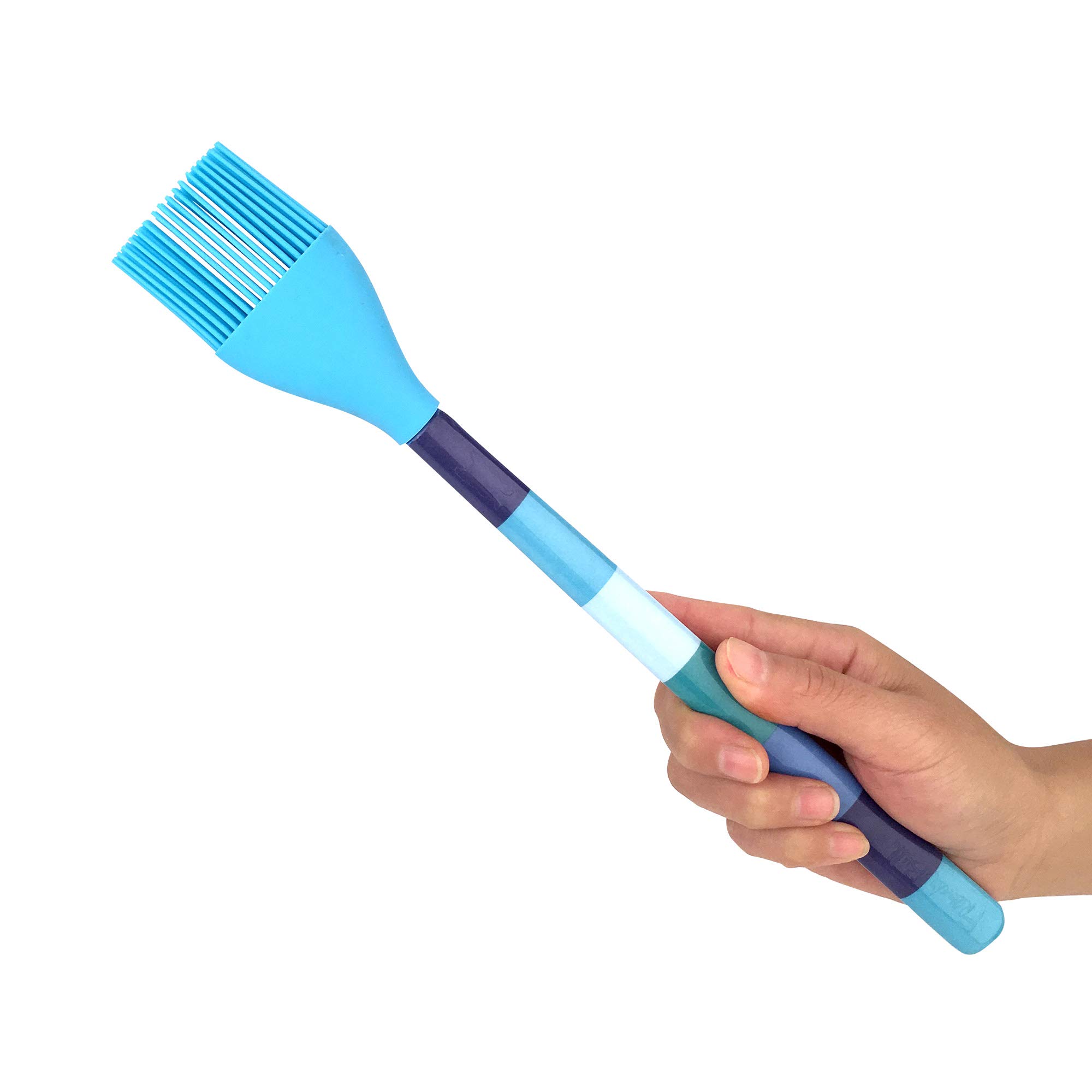 French Bull Easy Grip Melamine Handle Silicone Non-Stick Heat Resistant BPA-Free Kitchen Utensil Set (3-Piece) - Perfect for Cooking, Baking, Mixing & Serving - Ideal for Home Chefs & Professional Kitchens - Blue