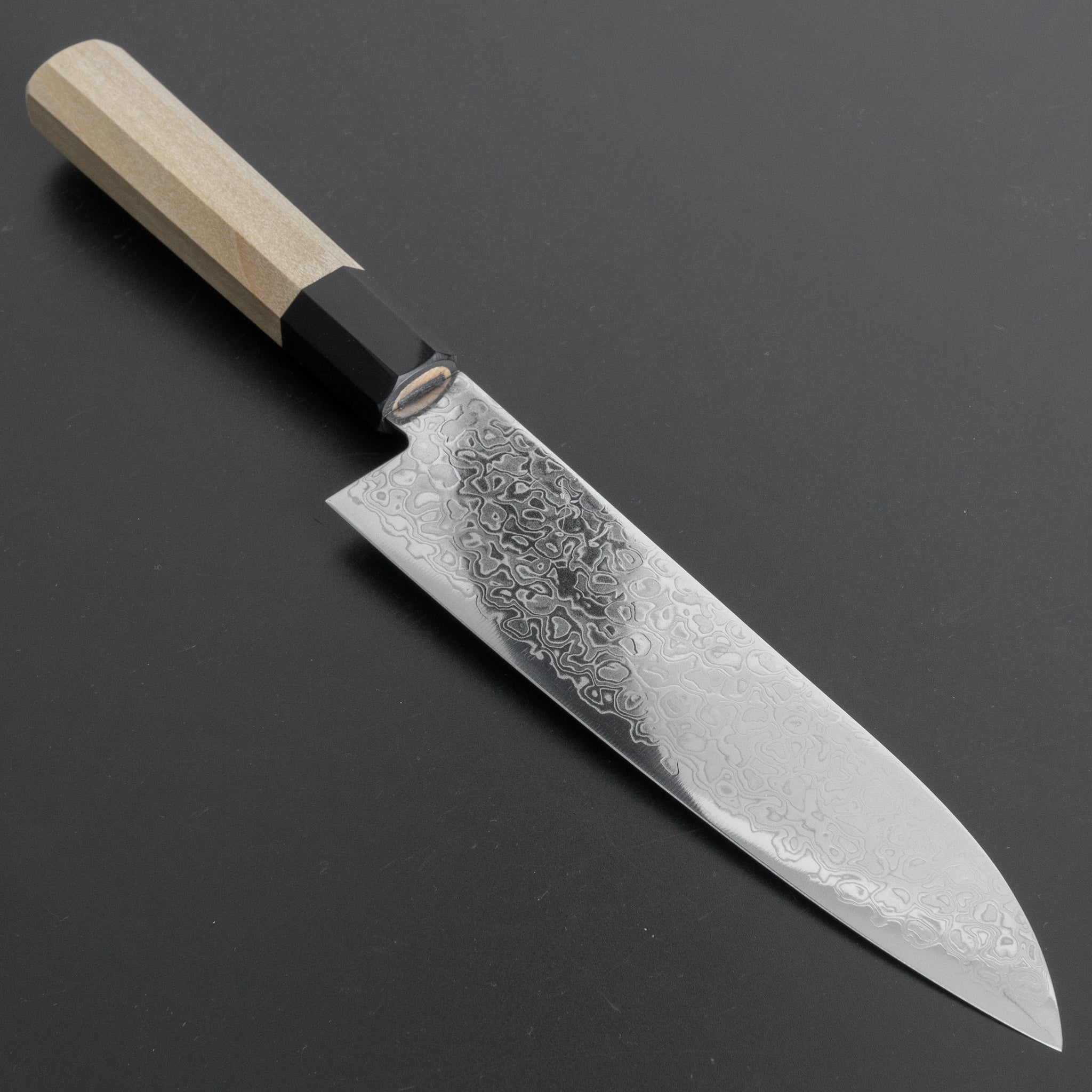 Hitohira HG Damascus Santoku Knife 185mm - Japanese Chef Knife with Ho Wood Handle - Perfect for Slicing, Dicing, and Chopping Vegetables, Meat, and Fish