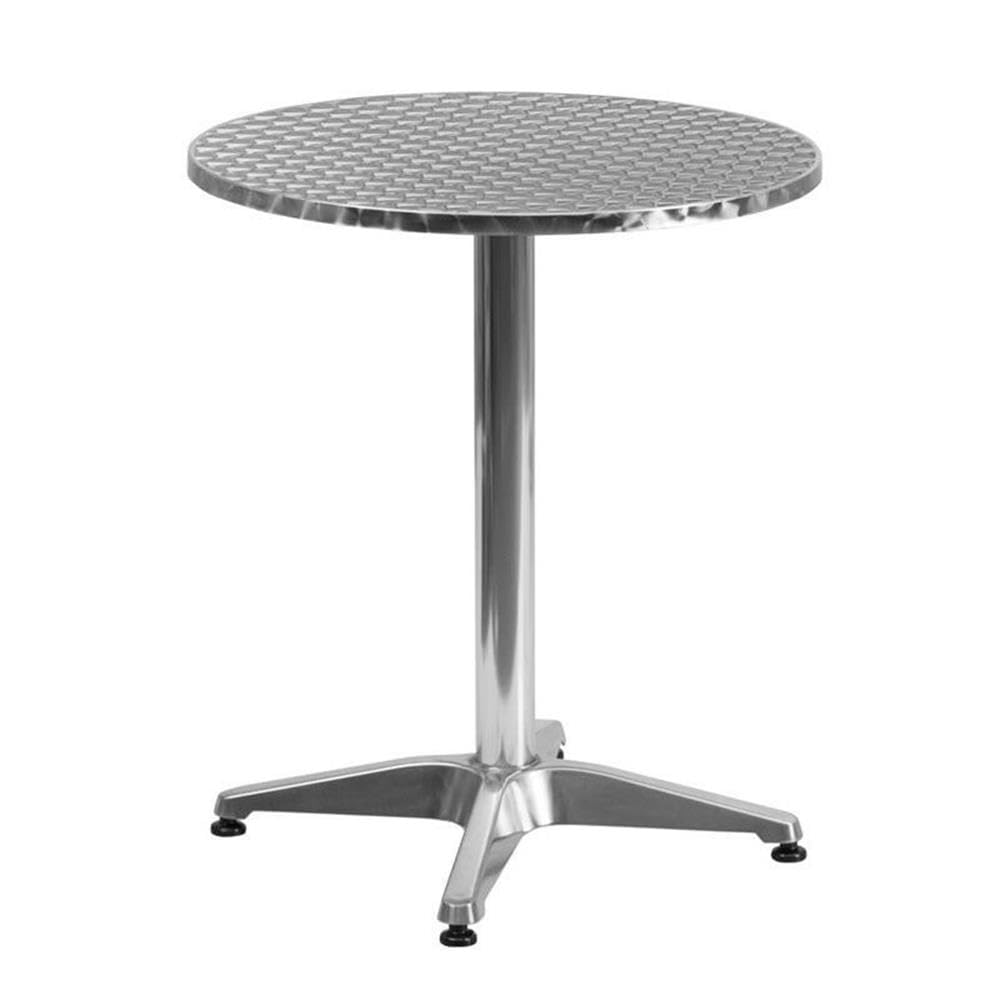 Pemberly Row 30 Inch Aluminum Round Bistro Table - Outdoor Patio Dining Set for Garden, Deck, Poolside & Backyard