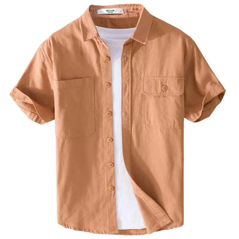 Premium Men's Short Sleeve Summer Shirt - Breathable Cotton Casual T-Shirt for Outdoor Activities, Travel & Daily Wear