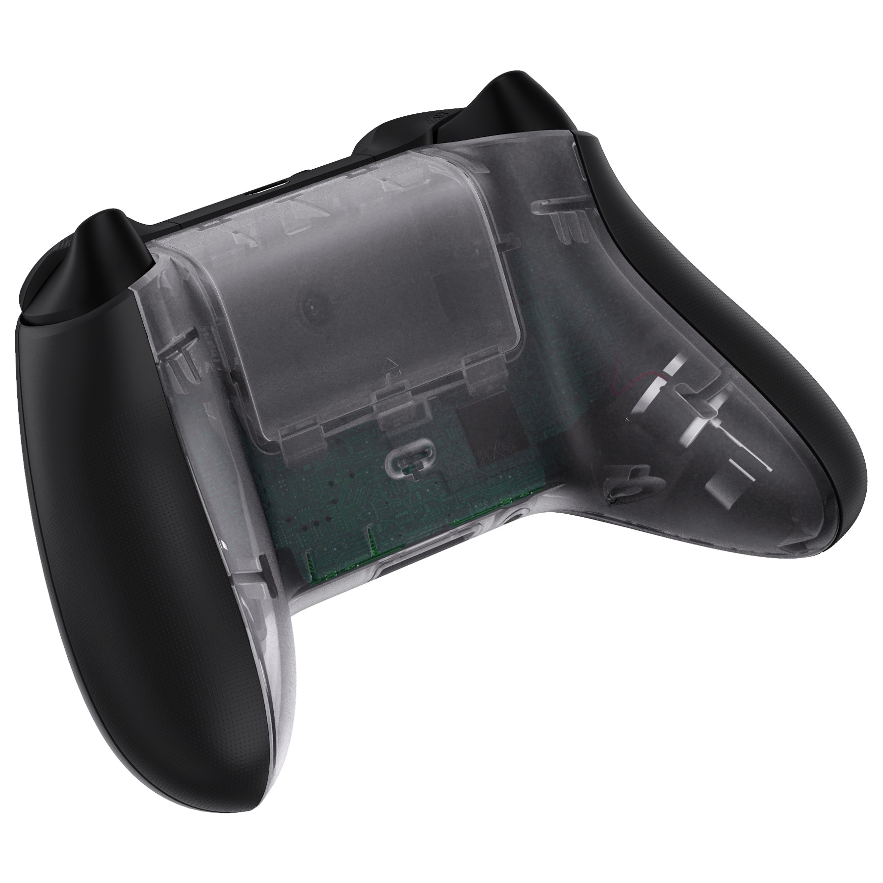 eXtremeRate Clear Replacement Bottom Shell with Battery Cover for Xbox Series X & S Controller - Perfect for Gaming & Customization