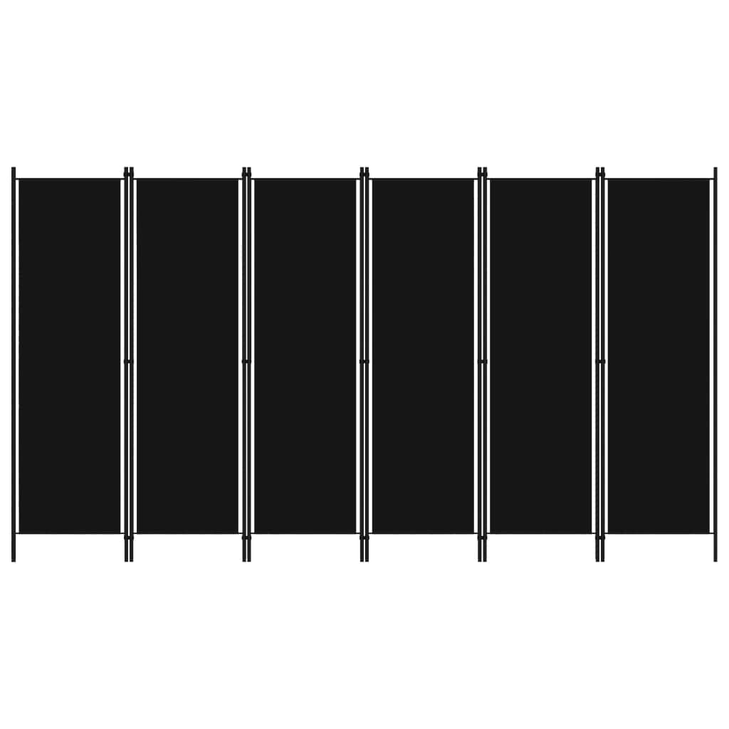 6-Panel Room Divider Screen with Iron Frame & Fabric - 118.1