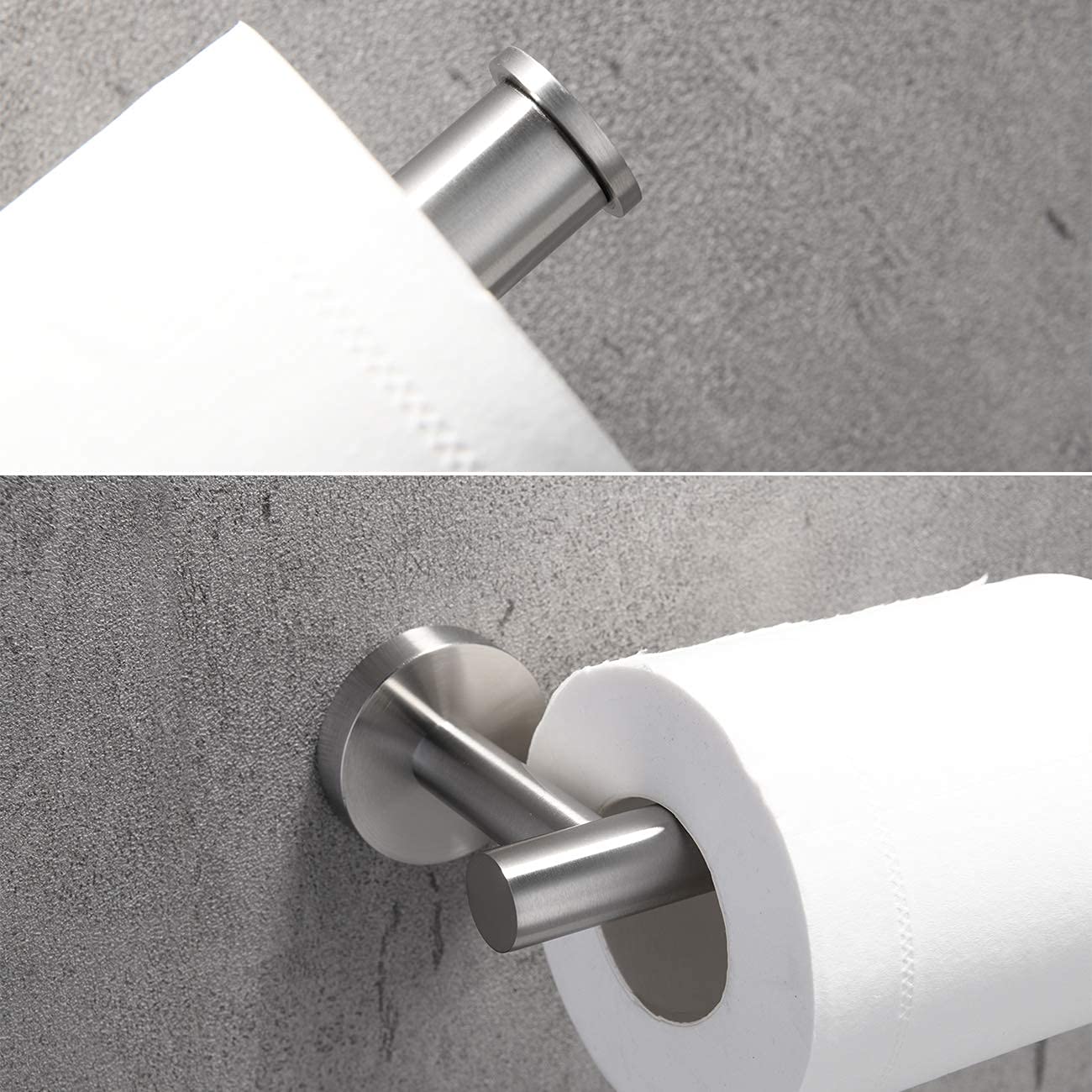 2 Pack Stainless Steel Toilet Paper Holder Wall Mount - Durable SUS304 Brushed Nickel Bathroom Tissue Roll Holder for Home, Kitchen, RV & Office Use
