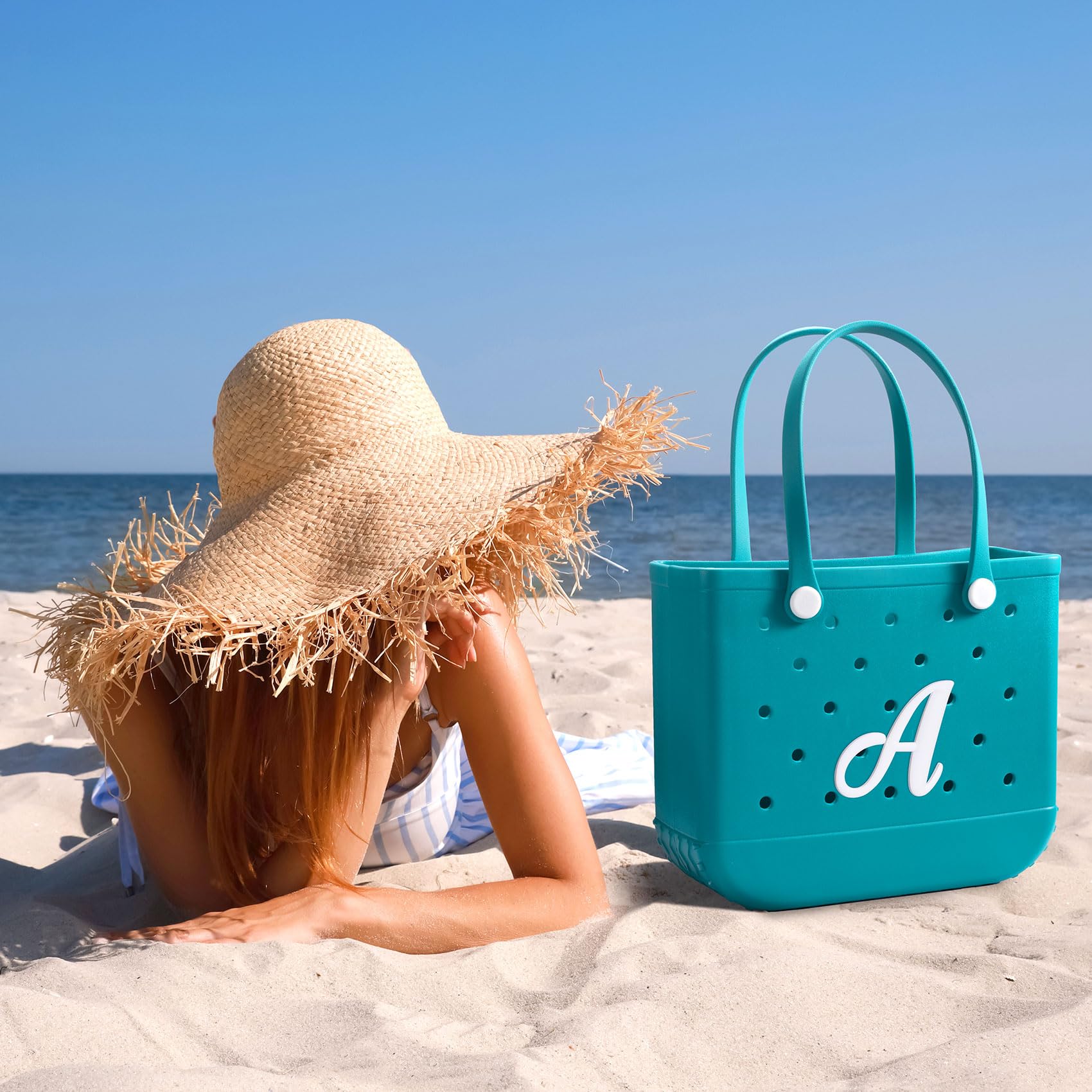 Joez Alphabet Letter Charms for Bogg Bag - Decorative Accessories & Inserts for Beach Tote Handbag | Perfect for Personalizing Beach Bags, Pool Bags, and Summer Accessories