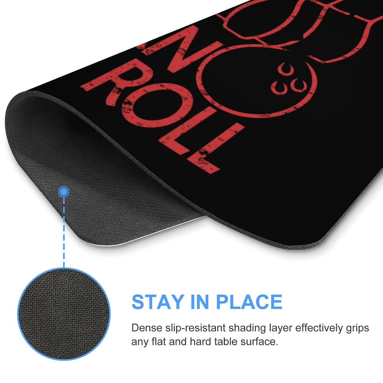 Bowling Bron Printed Non-Slip Square Mouse Pad - Durable Computer Mouse Mat for Laptop, Home, Office, and Gaming Setups