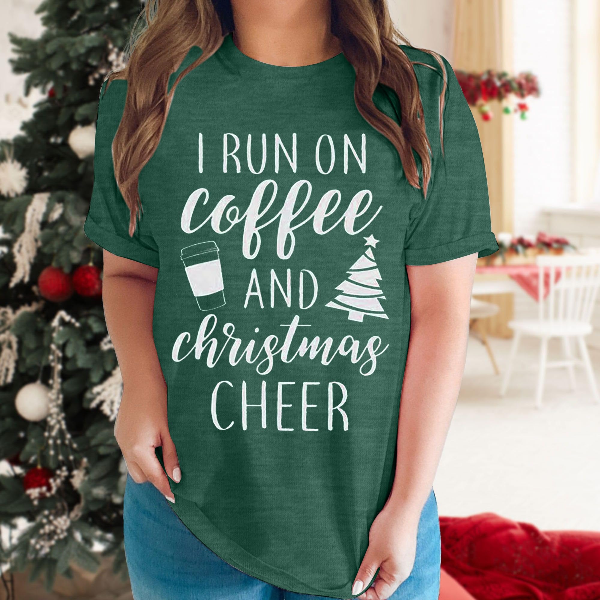LUKYCILD Women's Christmas Shirts - Festive Holiday Tees for Teachers & Women | Perfect for Christmas Parties, Family Gatherings & Office Celebrations