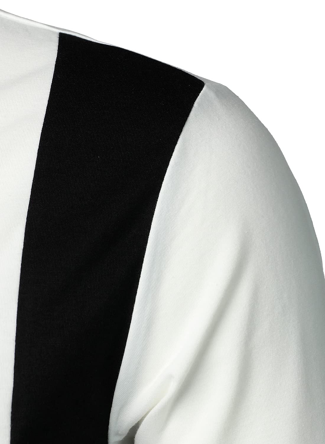 Men's Long Sleeve Polo Shirt with Color Block Design & Front Zipper - Stylish Casual Crew Neck T-Shirt for Work, Golf, and Everyday Wear