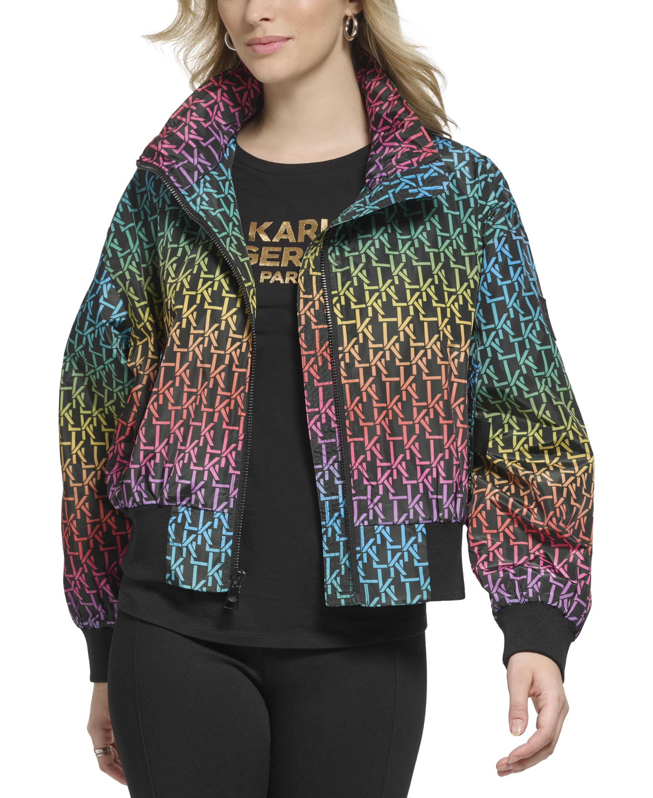 KARL LAGERFELD Paris Women's Lightweight Softshell Jacket - Waterproof Windbreaker for Outdoor Activities, Hiking & Travel