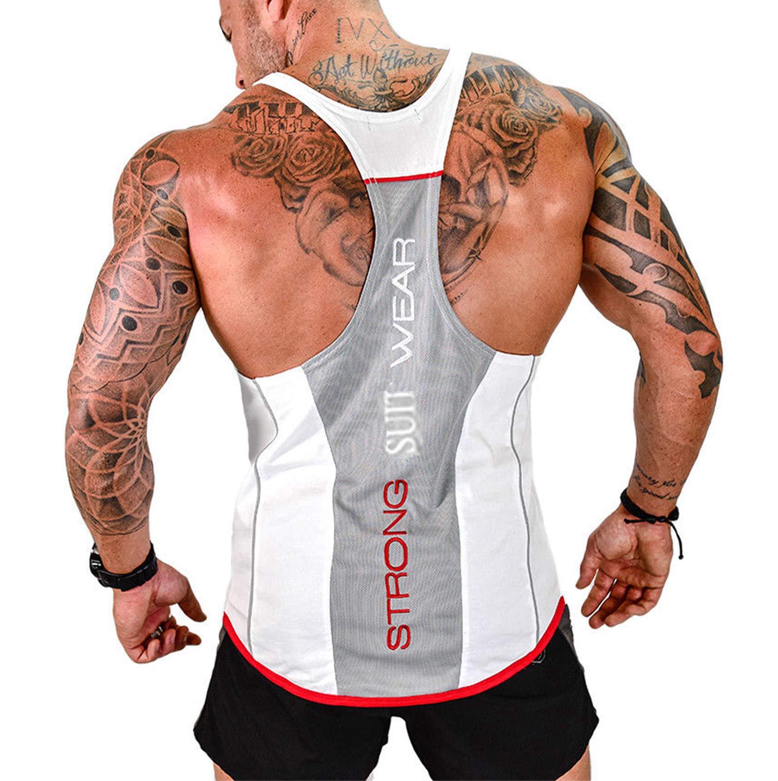 Men's Fitness Gym Muscle Tank Top - Stringer Bodybuilding Workout Sleeveless Vest Shirt for Weightlifting & Cross Training | Breathable Athletic Wear for Gym, Running & Sports